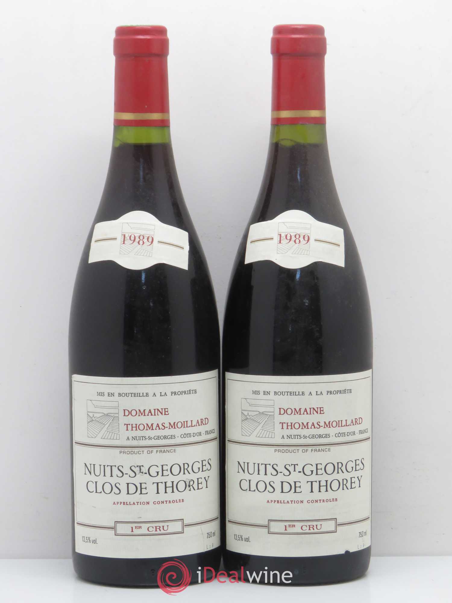Nuits-Saint-Georges 1er Cru Clos du Thorey Thomas Moillard 1989 - Posten von 2 Flaschen - 0