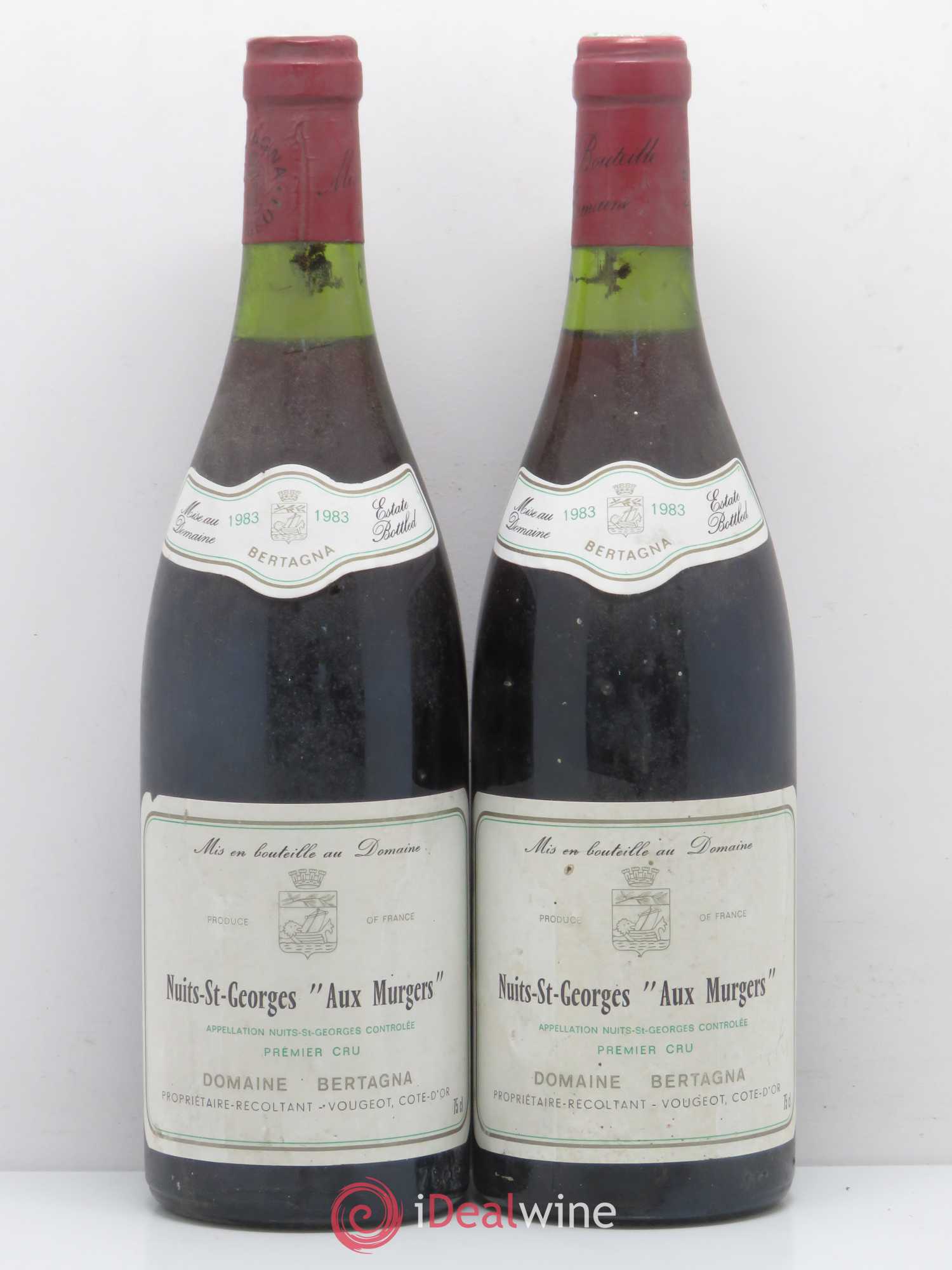 Nuits-Saint-Georges 1er Cru Les Murgers Bertagna 1983 - Lot de 2 bouteilles - 0