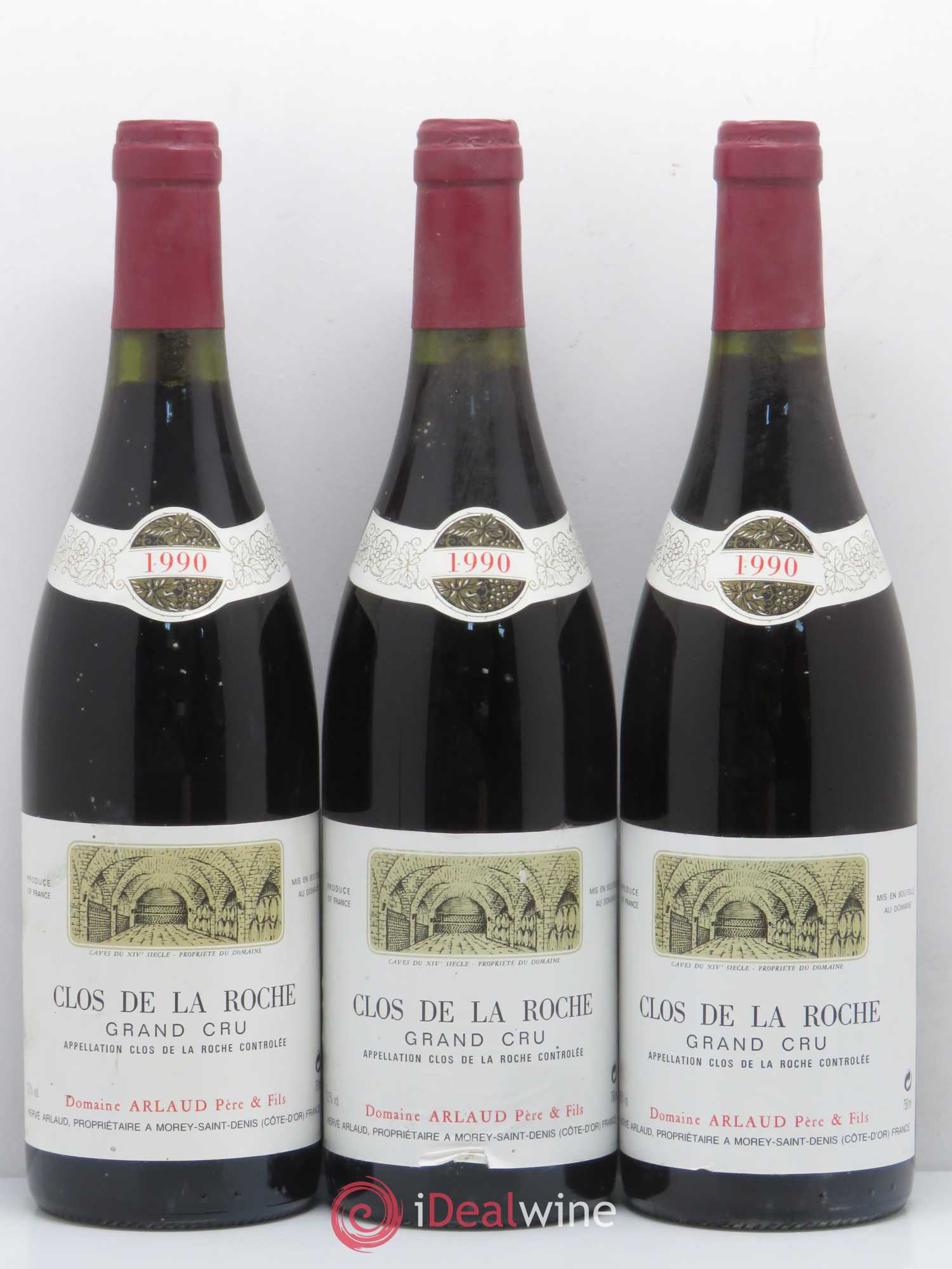 Clos de la Roche Grand Cru Arlaud 1990 - Lot de 3 bouteilles - 0