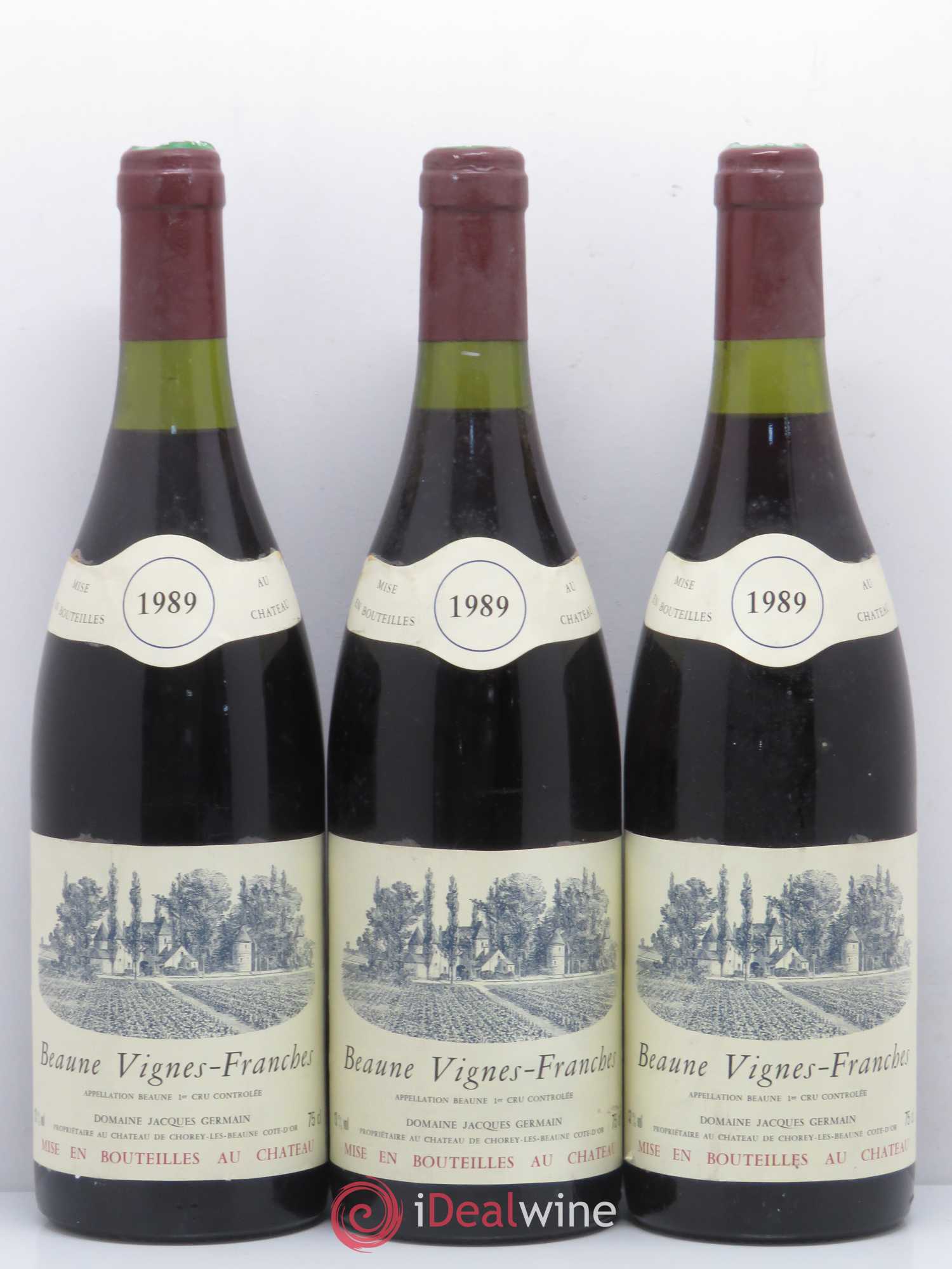 Beaune 1er Cru Vignes Franches Jacques Germain 1989 - Lot de 3 bouteilles - 0