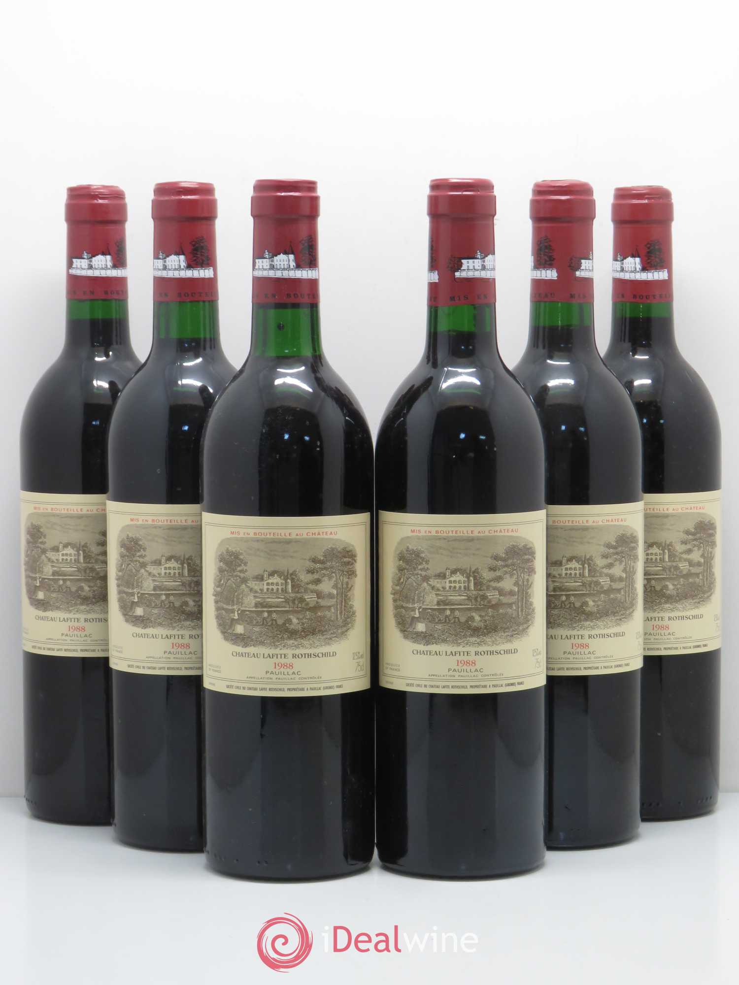 Château Lafite Rothschild 1er Grand Cru Classé 1988 - Lot de 6 bouteilles - 0