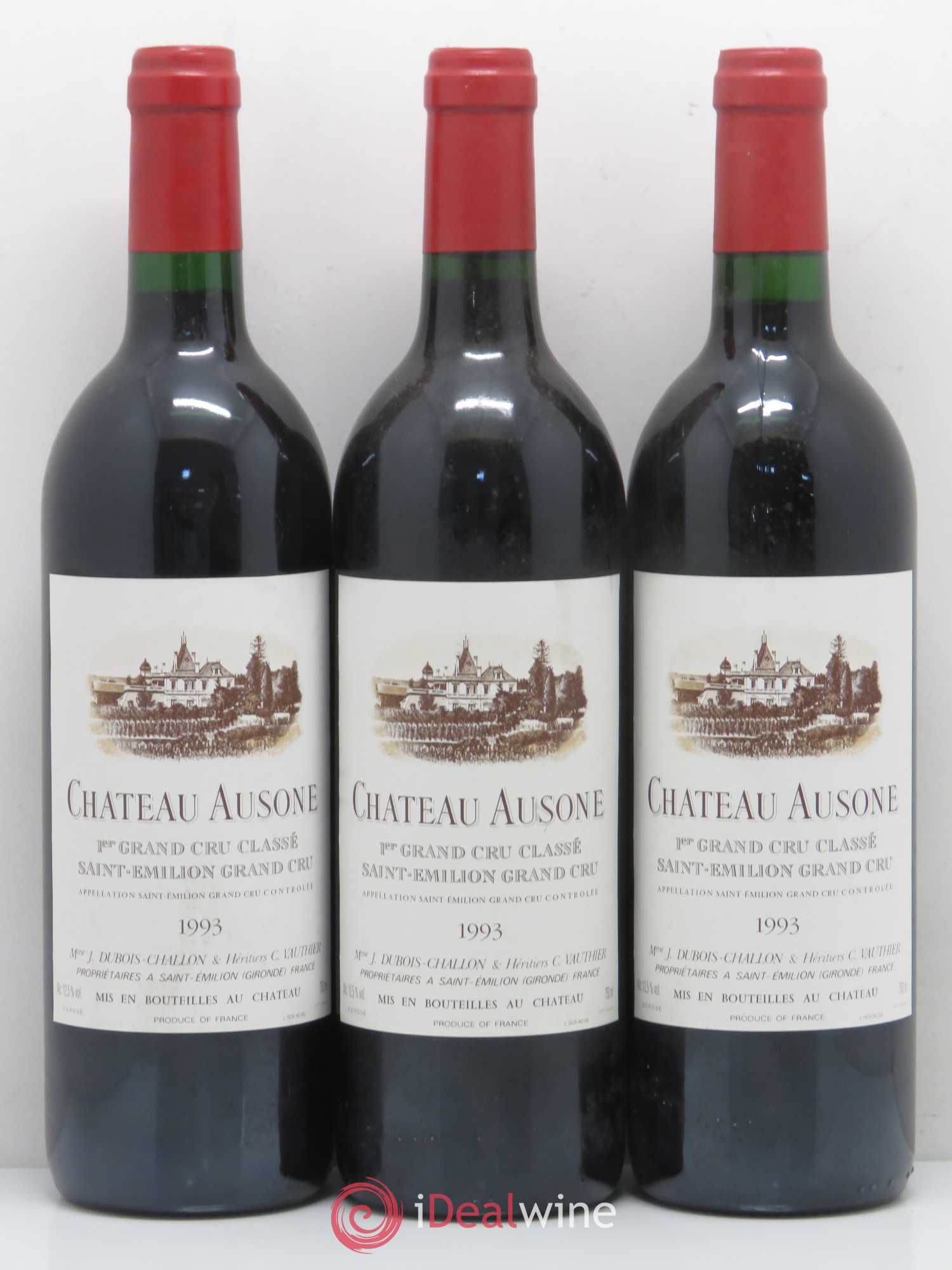 Château Ausone 1er Grand Cru Classé A 1993 - Lot de 3 bouteilles - 0