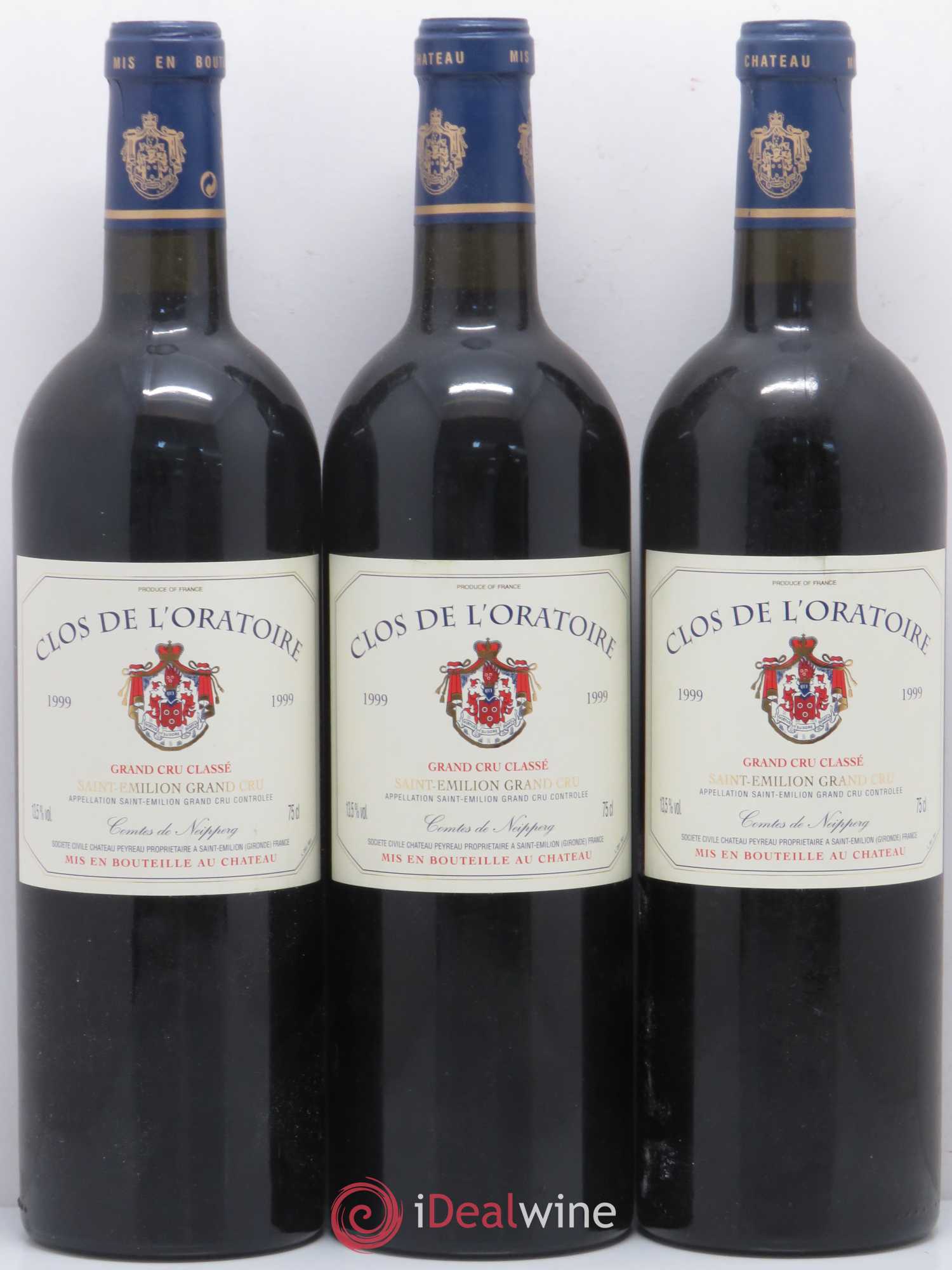 Clos de l'Oratoire Grand Cru Classé 1999 - Lot de 3 bouteilles - 0