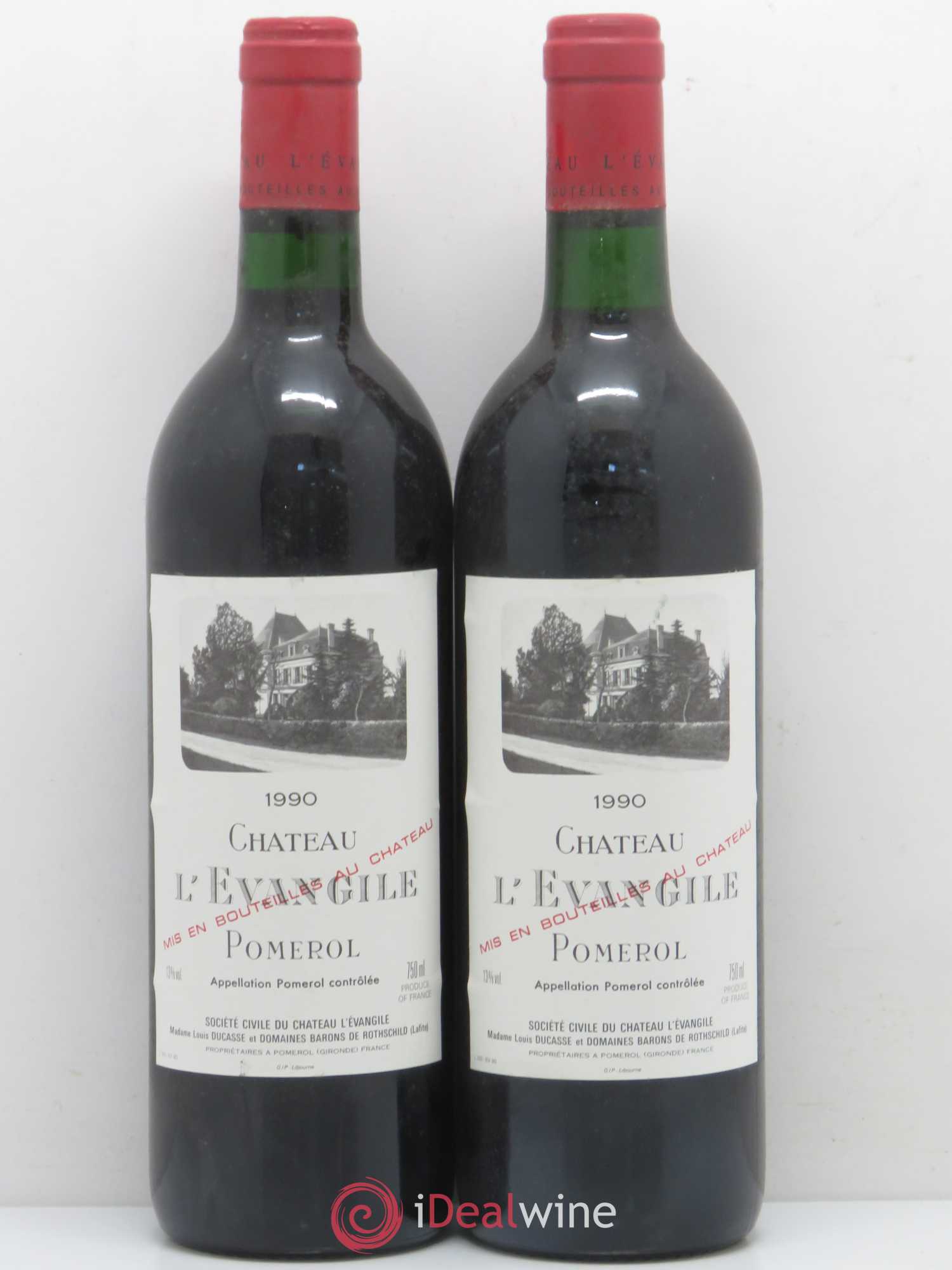 Château l' Évangile 1990 - Lot de 2 bouteilles - 0
