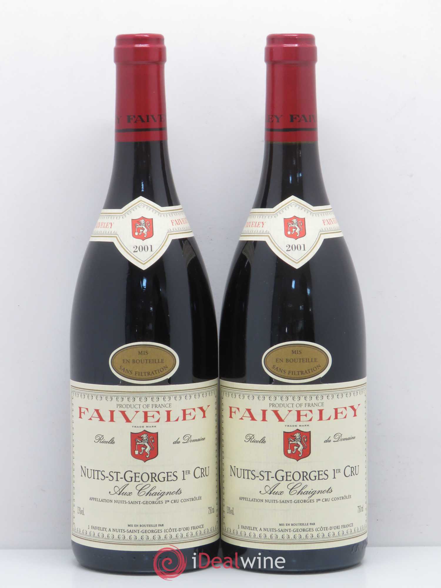 Nuits-Saint-Georges 1er Cru Aux Chaignots Faiveley 2001 - Lotto di 2 bottiglie - 0