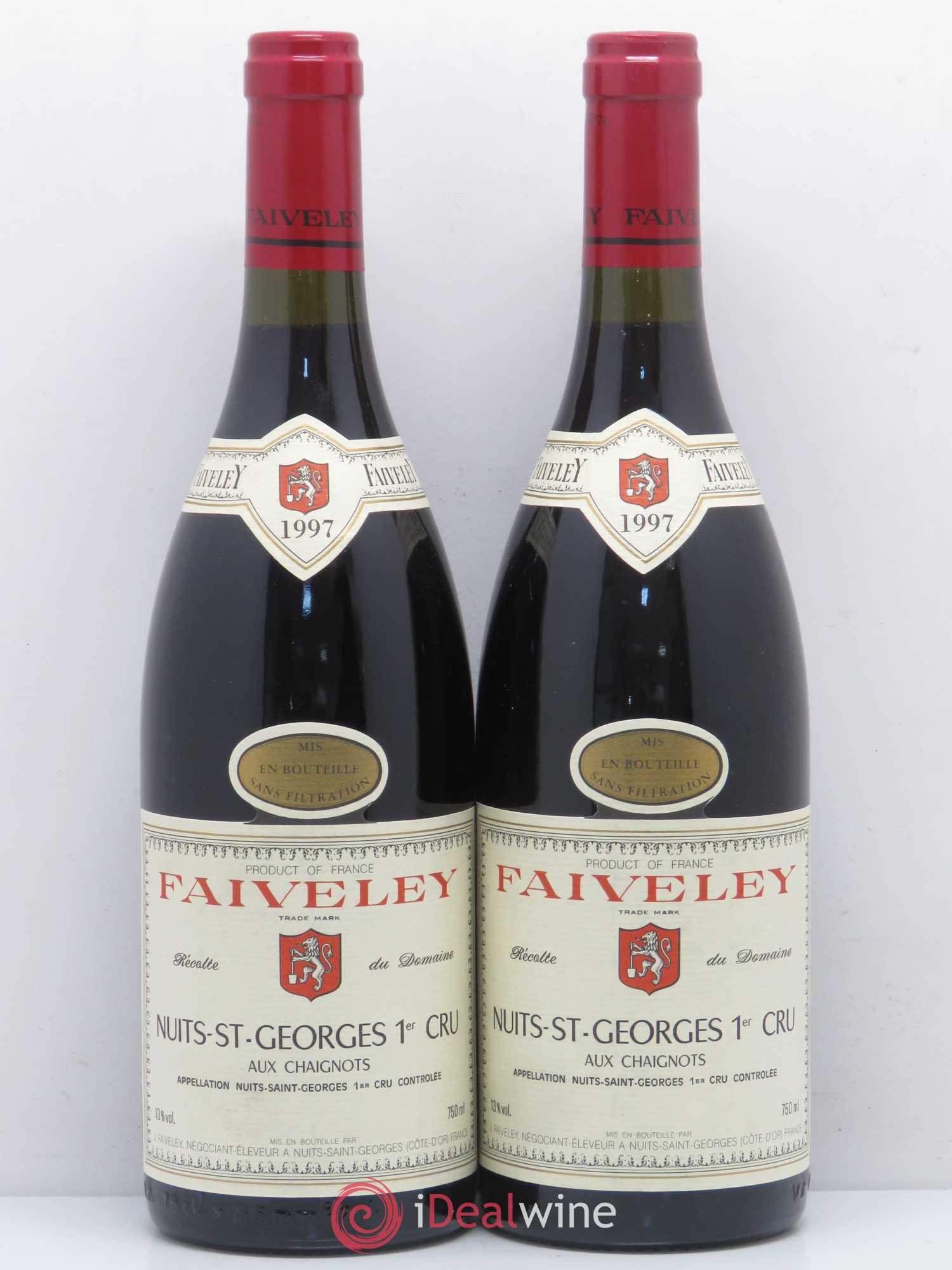Nuits-Saint-Georges 1er Cru Aux Chaignots Faiveley 1997 - Lot de 2 bouteilles - 0