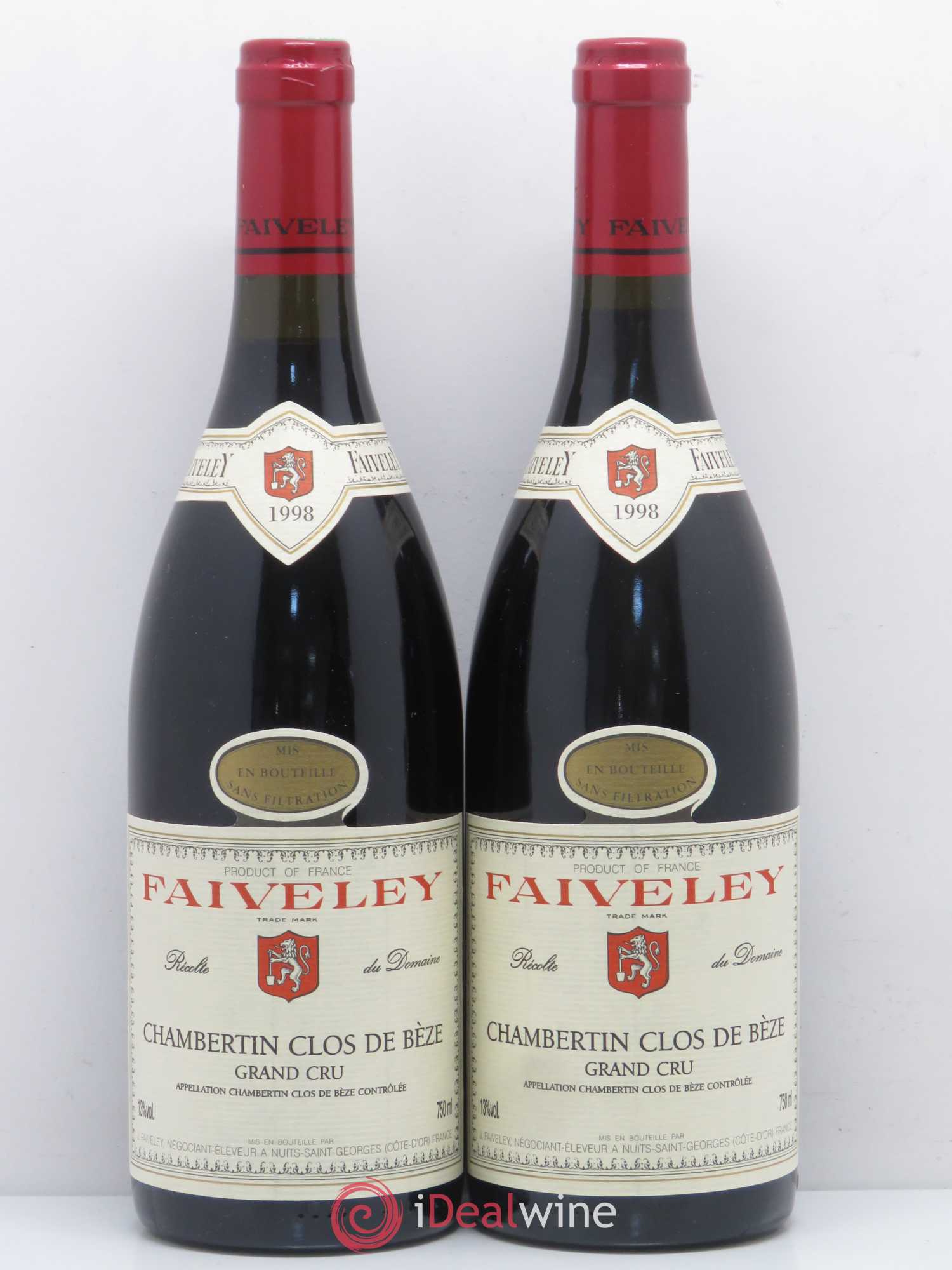 Chambertin Clos de Bèze Grand Cru Faiveley 1998 - Lot de 2 bouteilles - 0