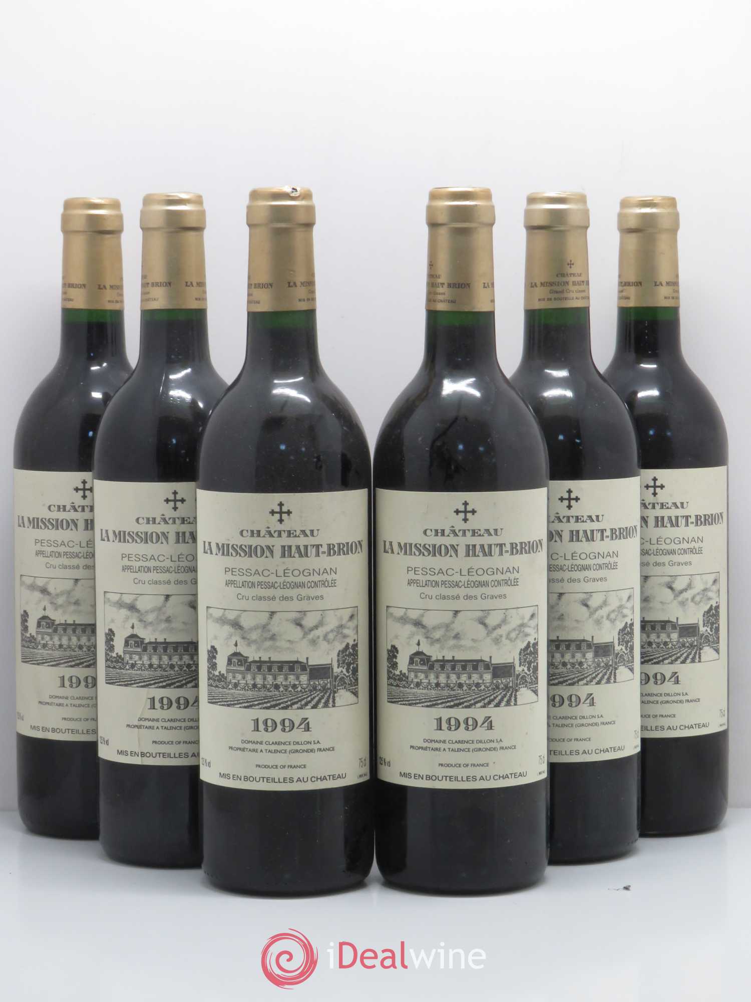 Château la Mission Haut-Brion Cru Classé de Graves 1994 - Lot de 6 bouteilles - 0