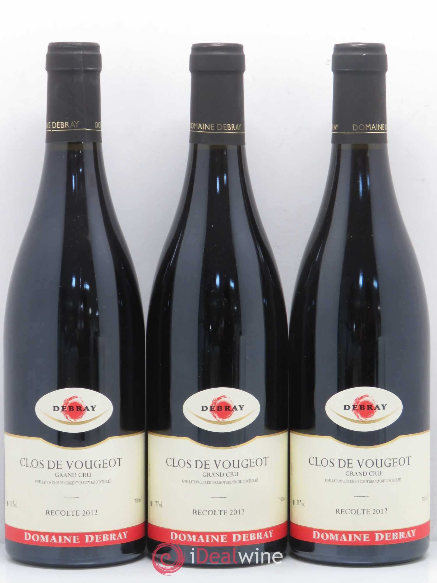 Clos de Vougeot Grand Cru Debray 2012 - Lot de 3 bouteilles - 0