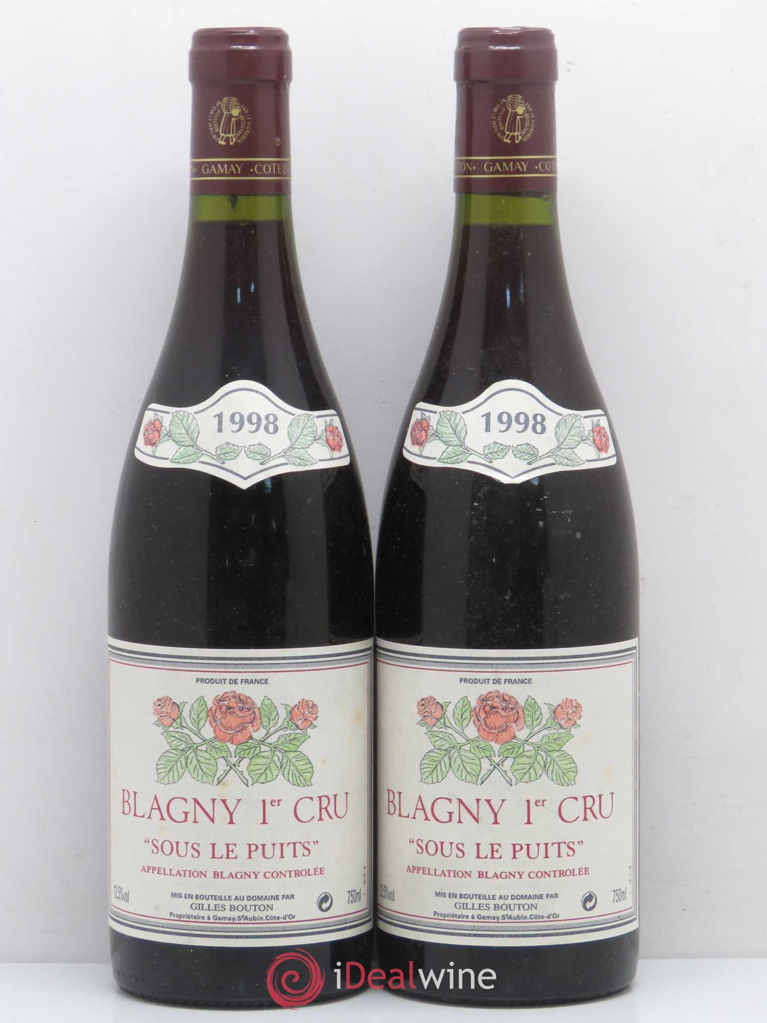 Blagny 1er Cru Sous le Puits Gilles Bouton 1998 - Posten von 2 Flaschen - 0