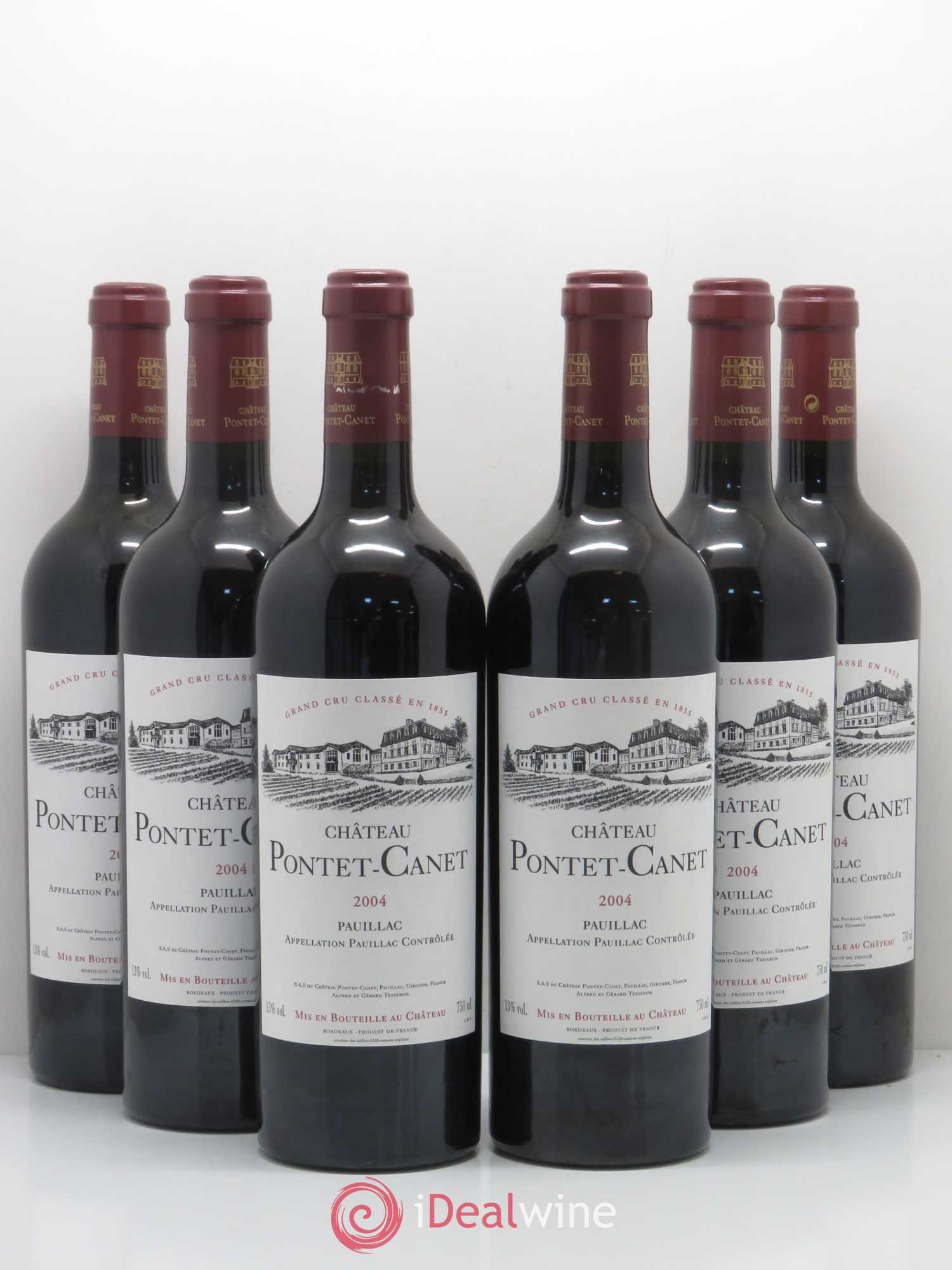 Château Pontet Canet 5ème Grand Cru Classé 2004 - Lot de 6 bouteilles - 0