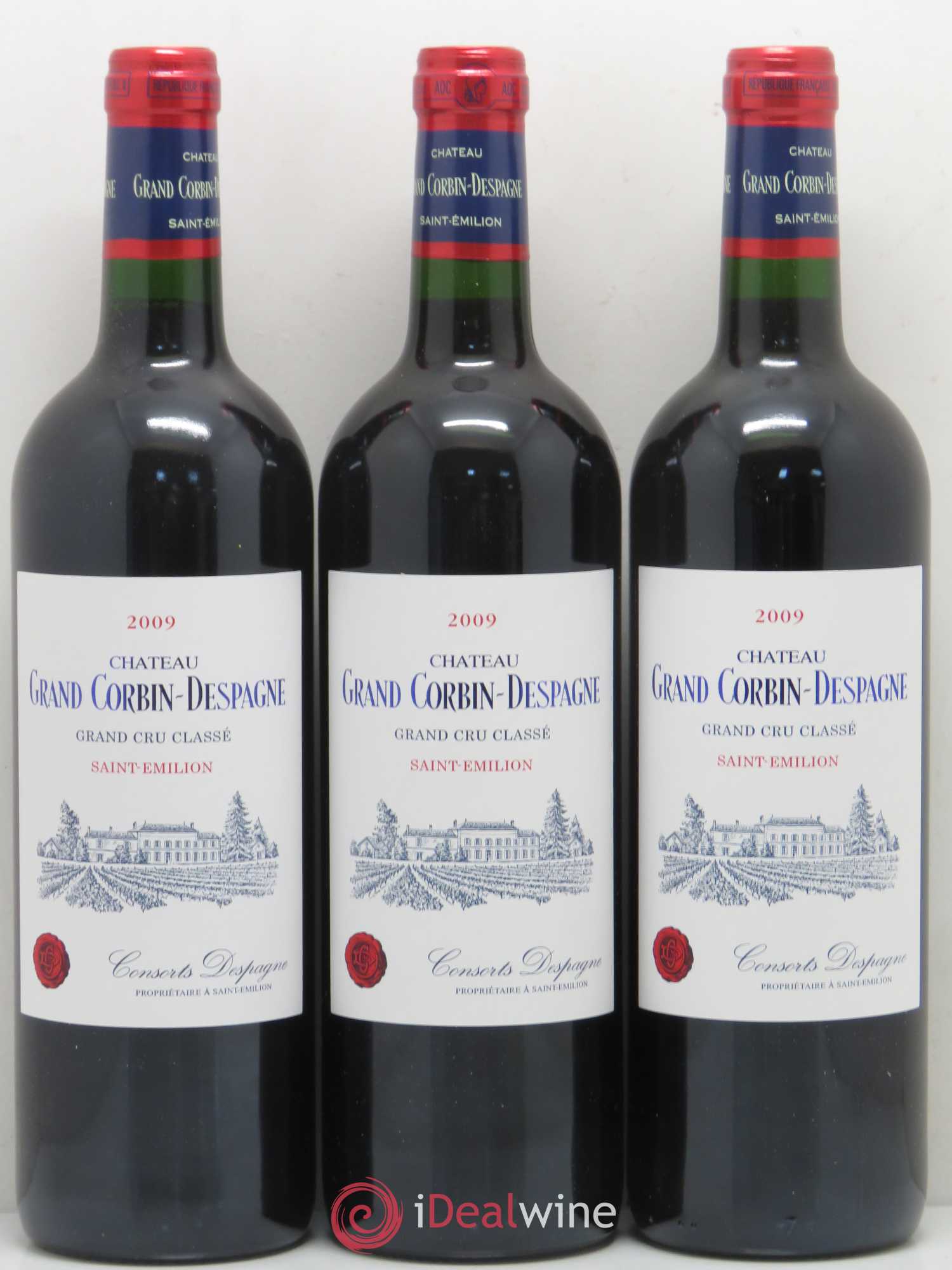 Château Grand Corbin Grand Cru Classé 2009 - Lot de 12 bouteilles - 1