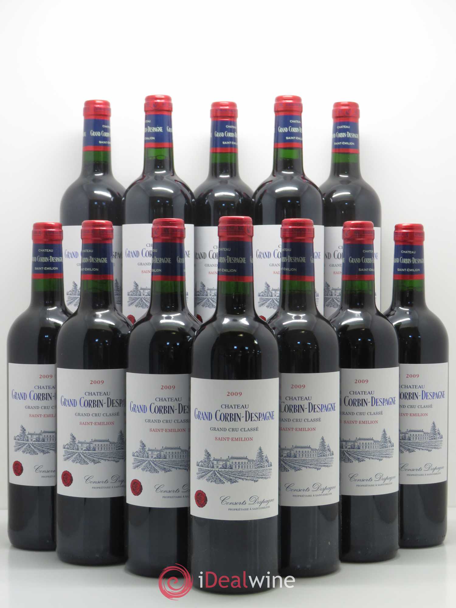 Château Grand Corbin Grand Cru Classé 2009 - Lot de 12 bouteilles - 0