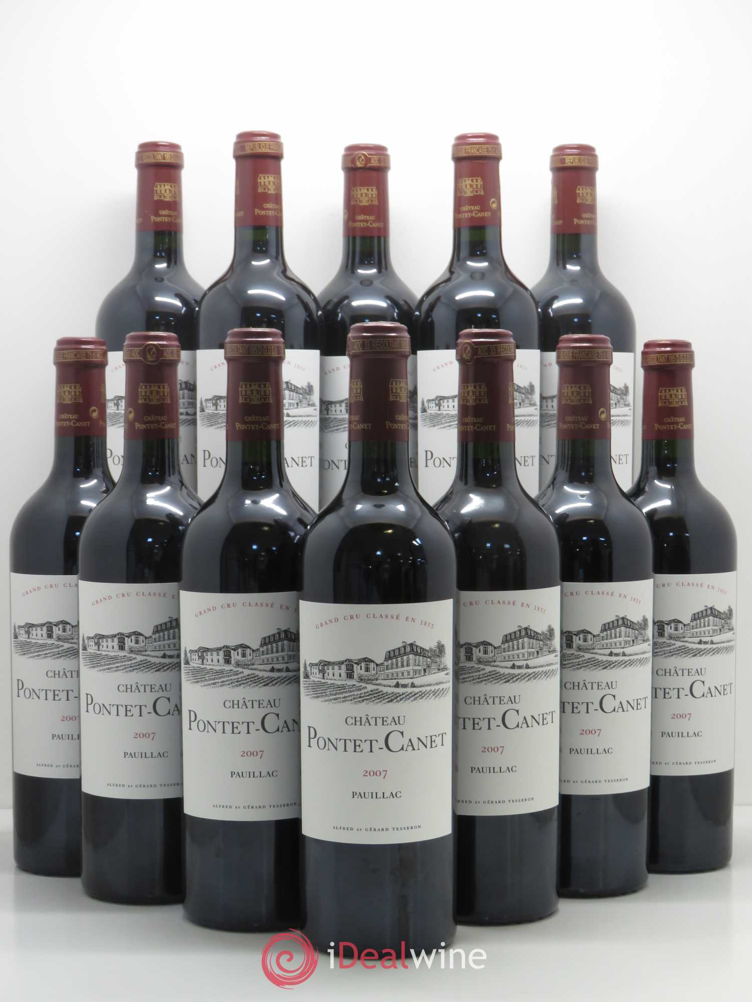 Château Pontet Canet 5ème Grand Cru Classé 2007 - Lot de 12 bouteilles - 0