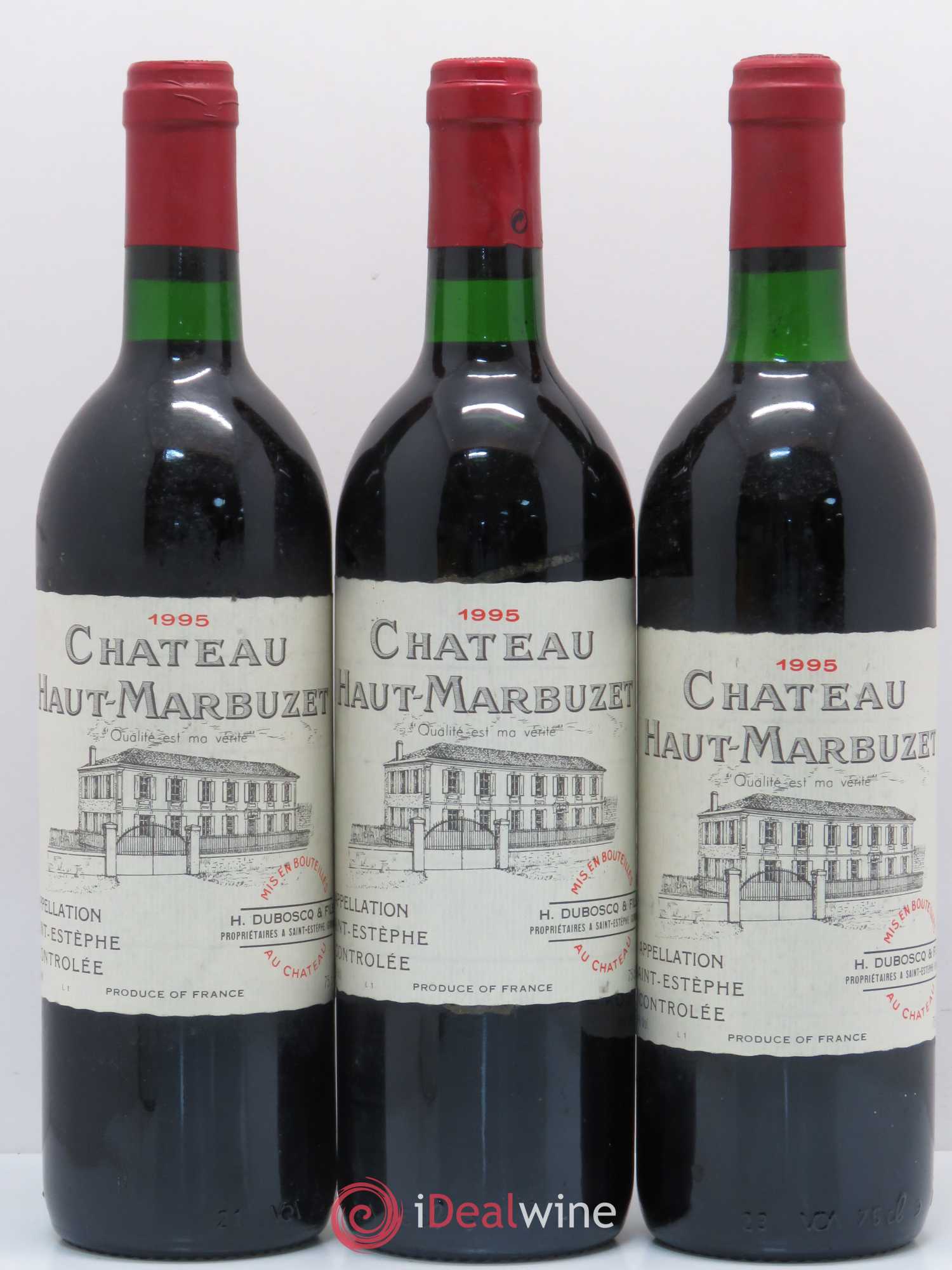 Château Haut Marbuzet 1995 - Lot de 3 bouteilles - 0
