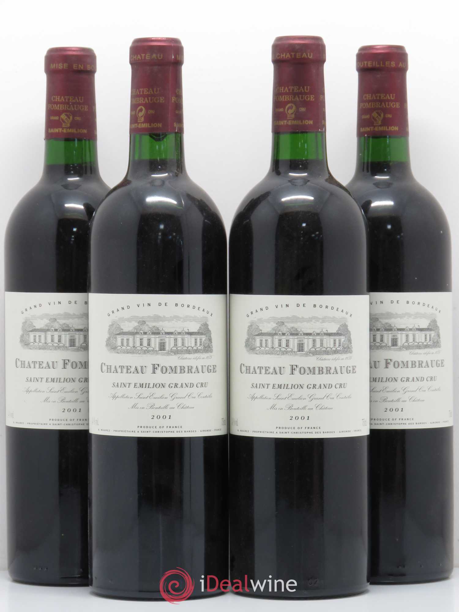 Château Fombrauge Grand Cru Classé 2001 - Lot de 4 bouteilles - 0