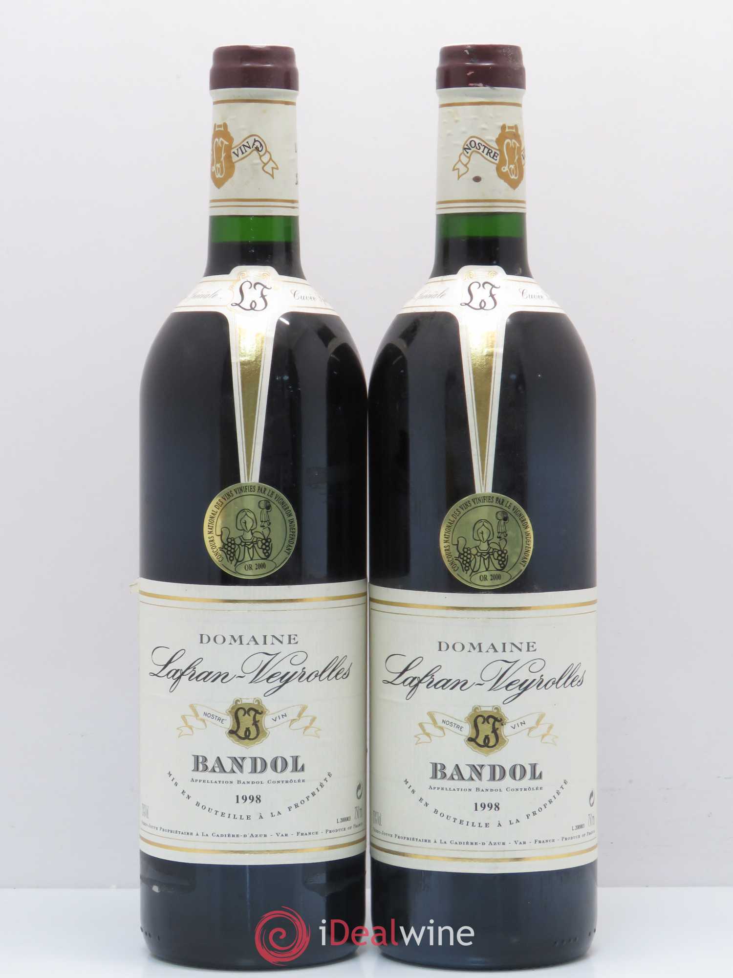 Bandol Lafran Veyrol 1998 - Posten von 2 Flaschen - 0