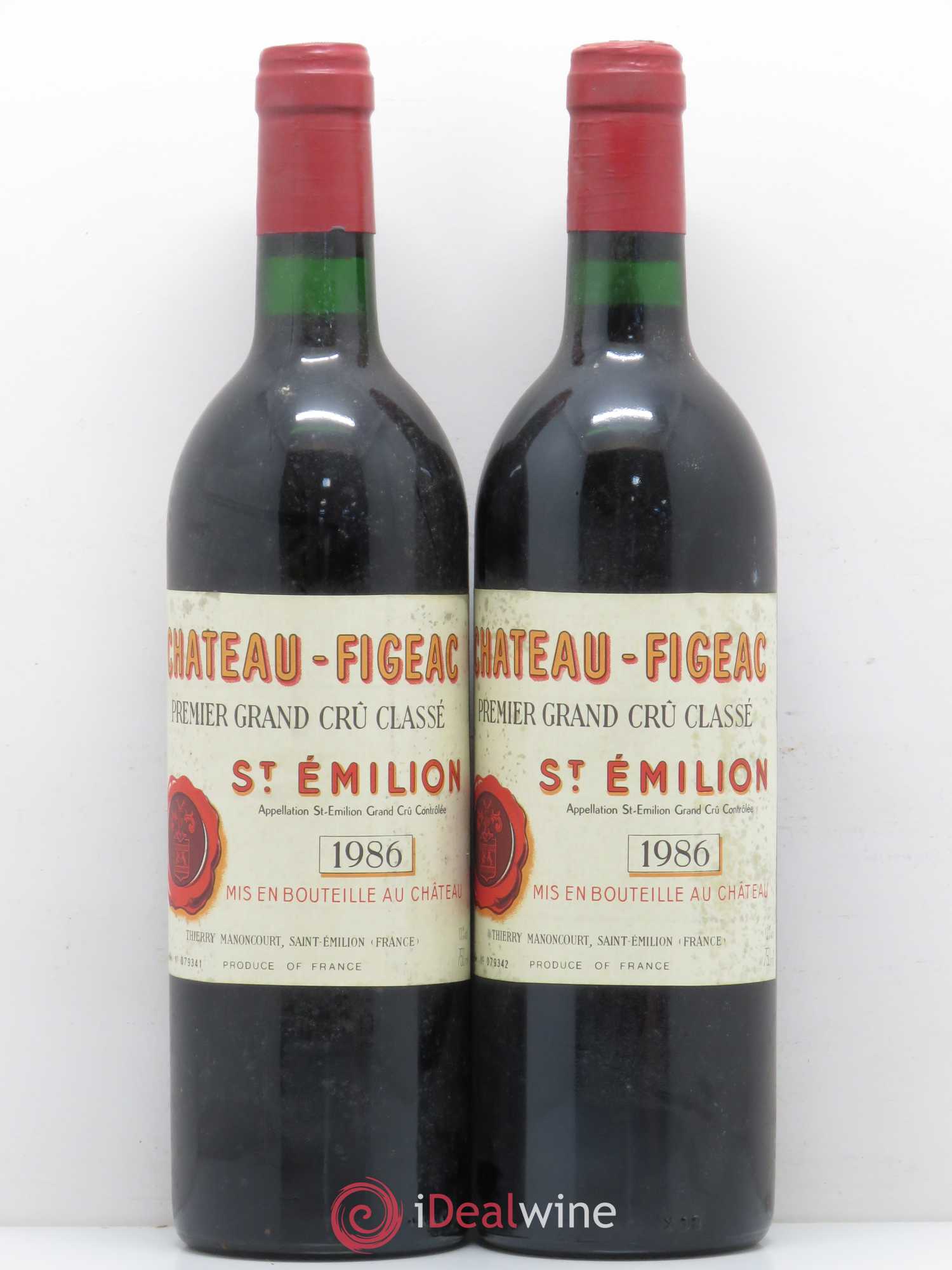 Château Figeac 1er Grand Cru Classé A 1986 - Lot de 2 bouteilles - 0