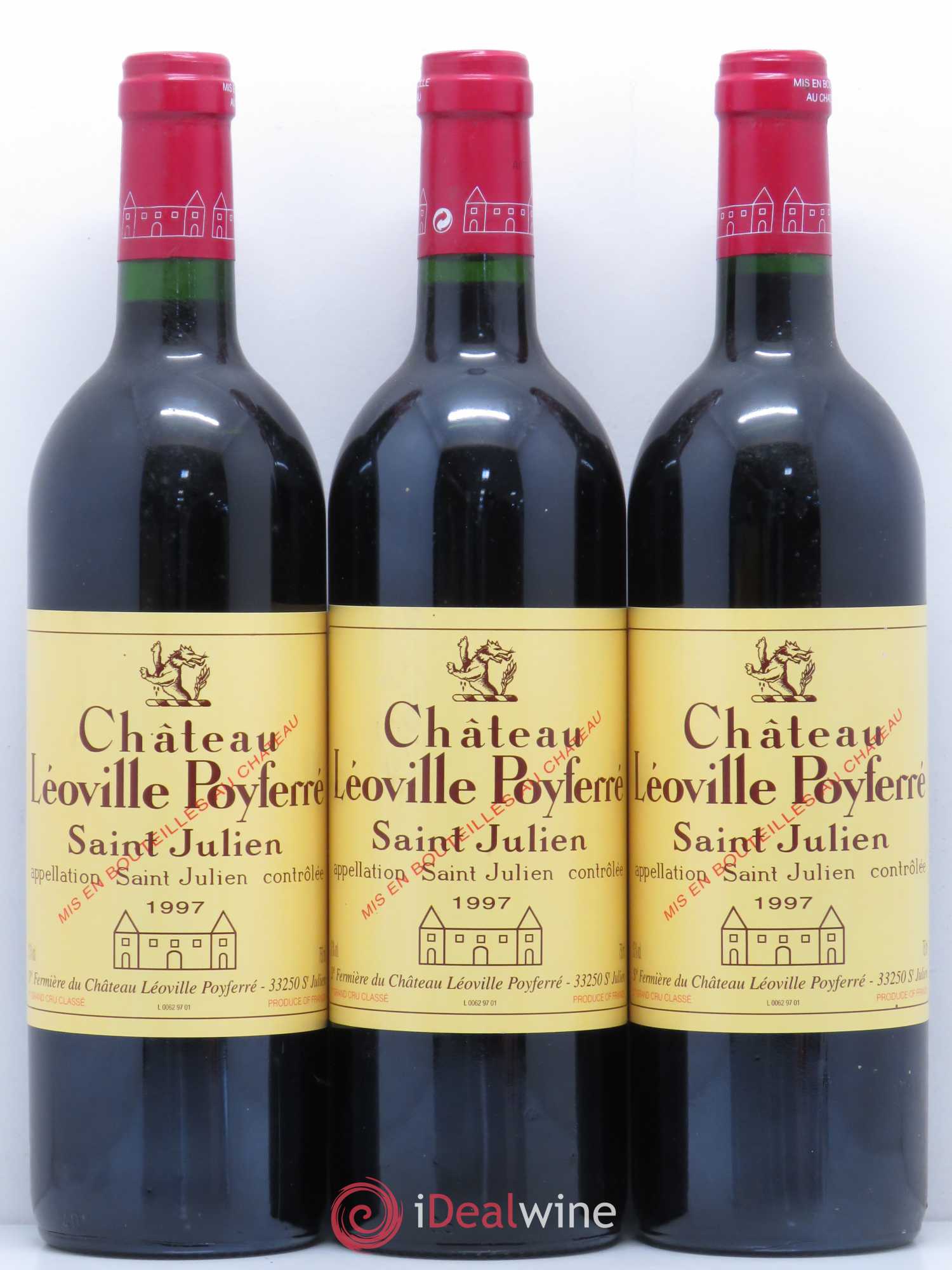 Château Léoville Poyferré 2ème Grand Cru Classé 1997 - Lot de 3 bouteilles - 0