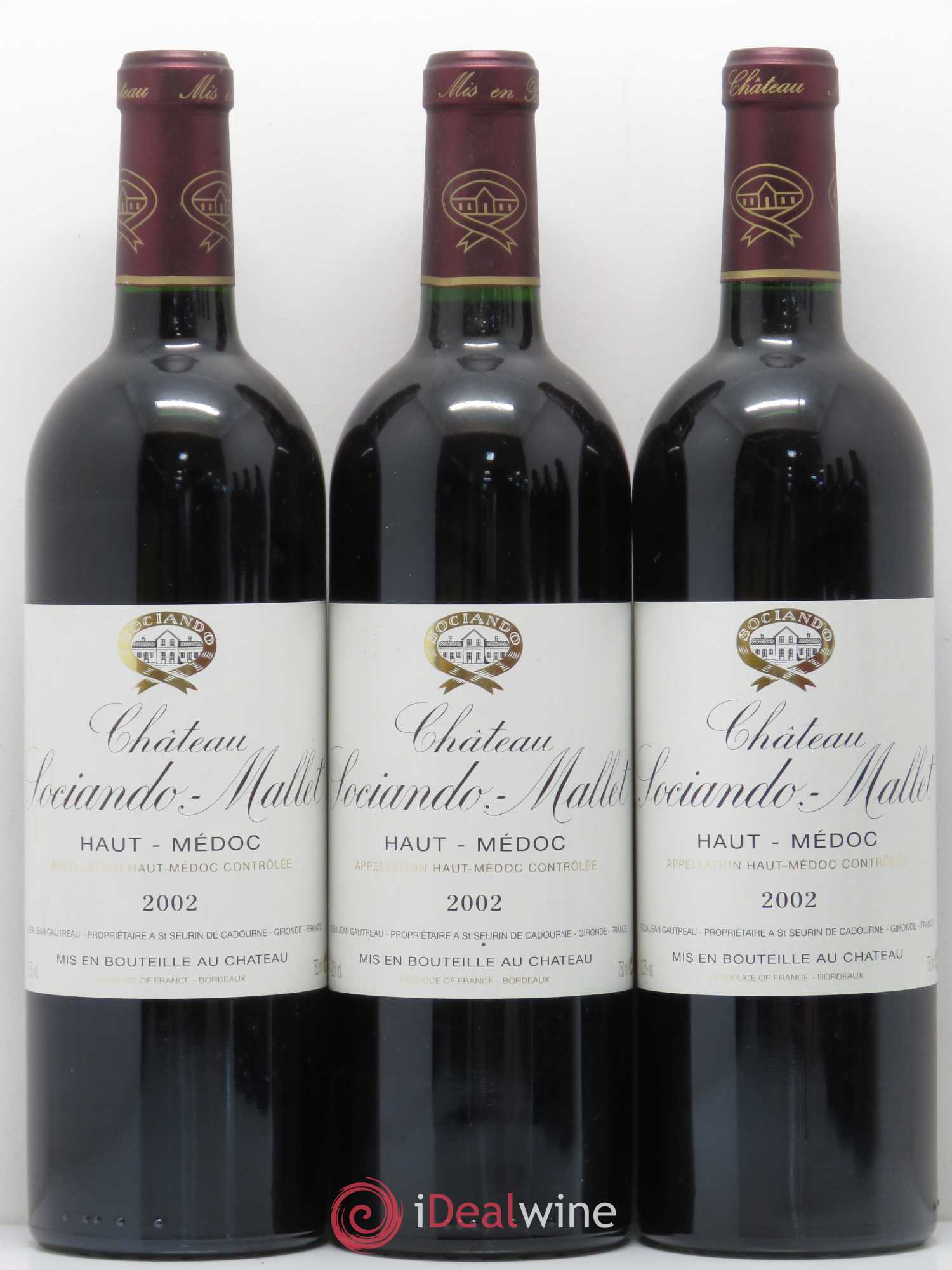 Château Sociando Mallet 2002 - Lot de 6 bouteilles - 1