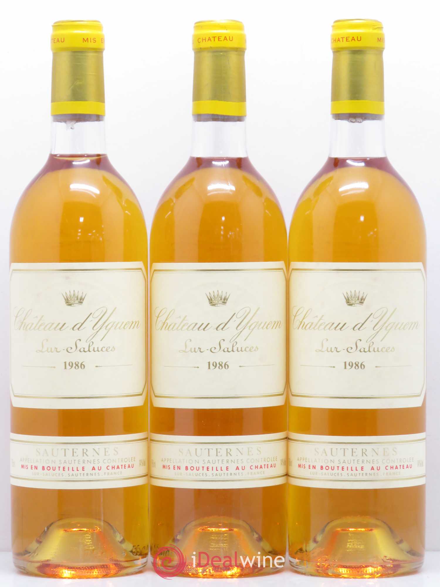 Château d' Yquem 1er Cru Classé Supérieur 1986 - Lotto di 3 bottiglie - 0