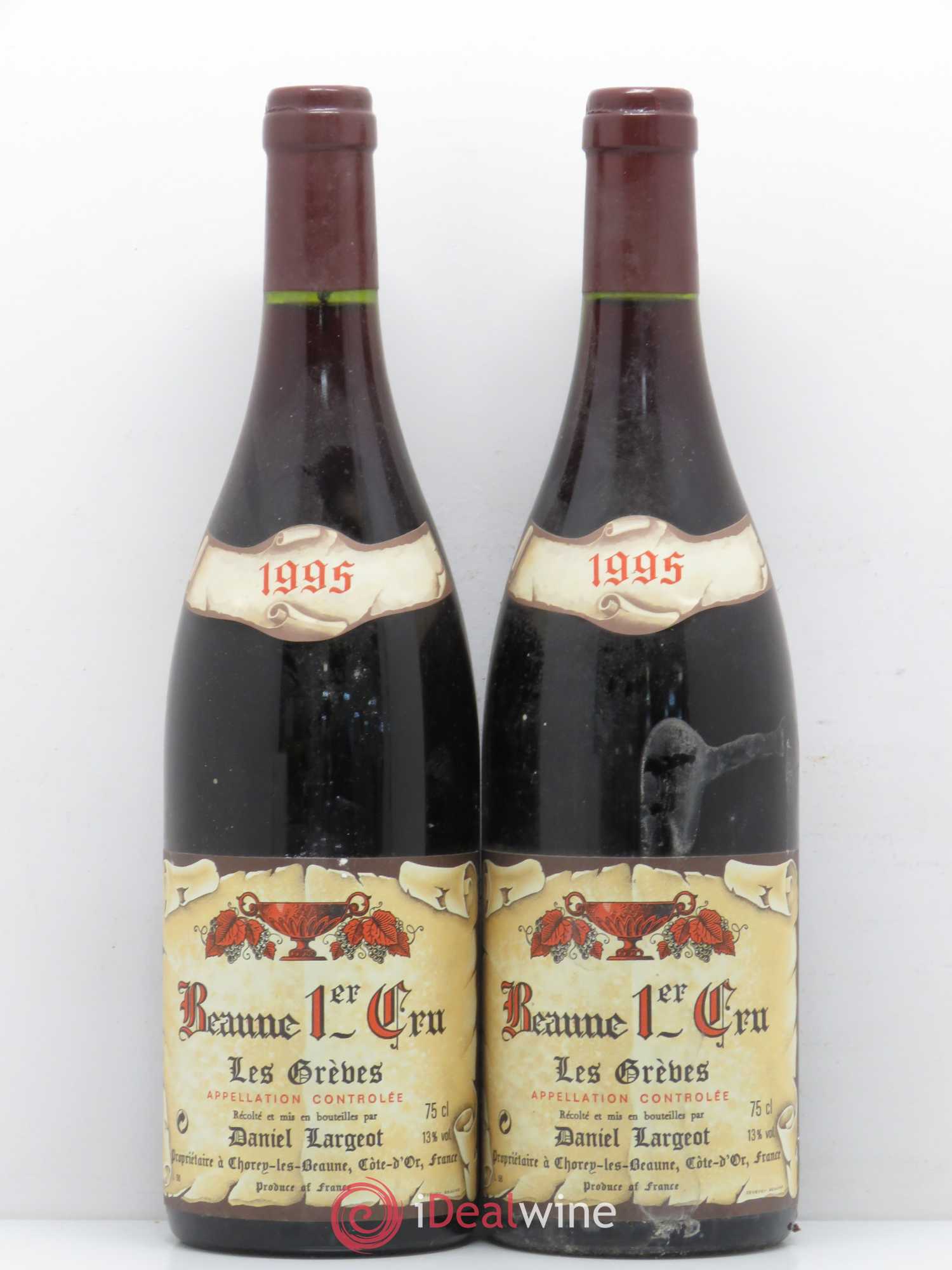 Beaune 1er Cru Les Grèves Largeot 1995 - Lot de 2 bouteilles - 0