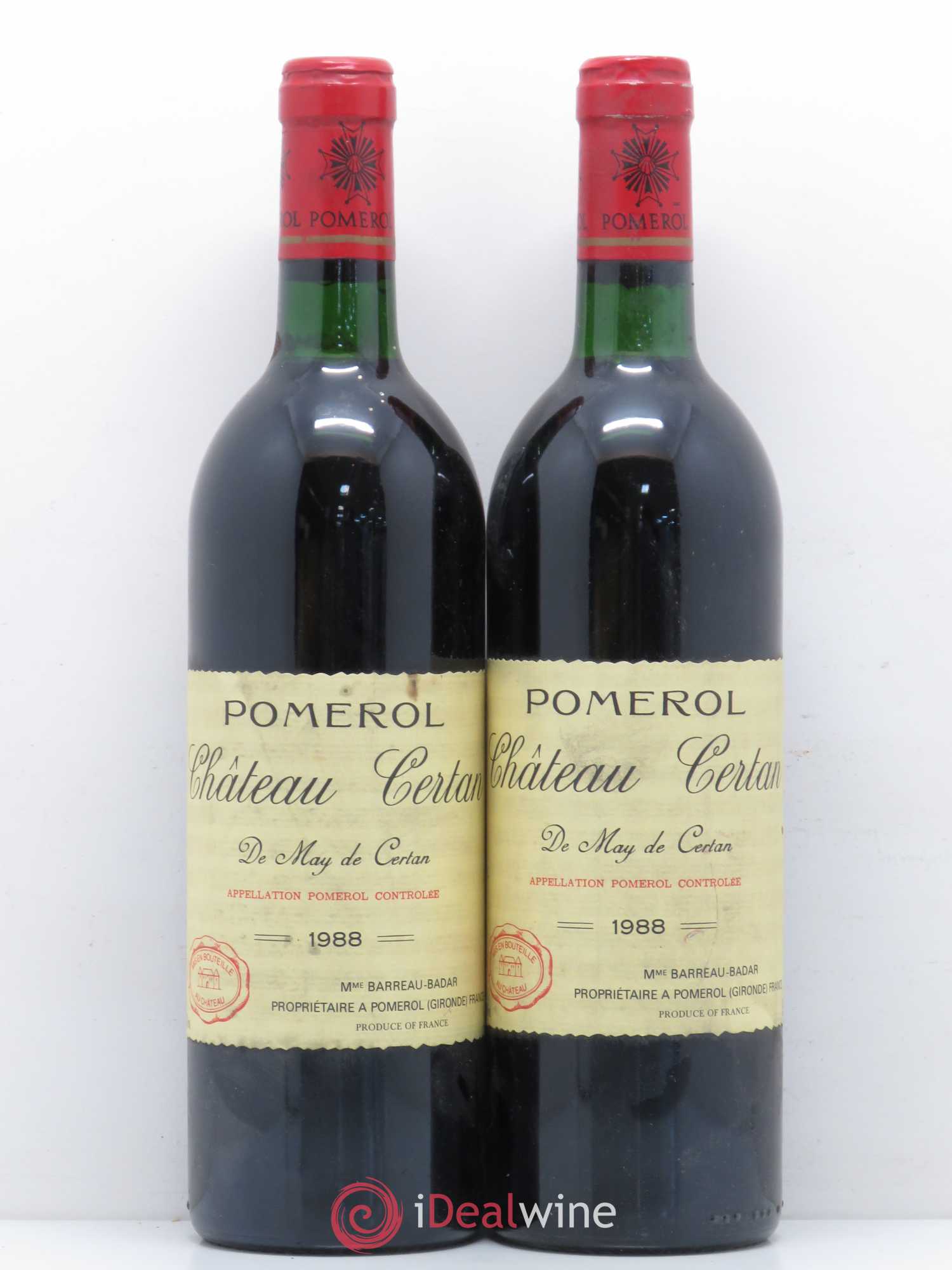 Château Certan de May 1988 - Lot de 2 bouteilles - 0