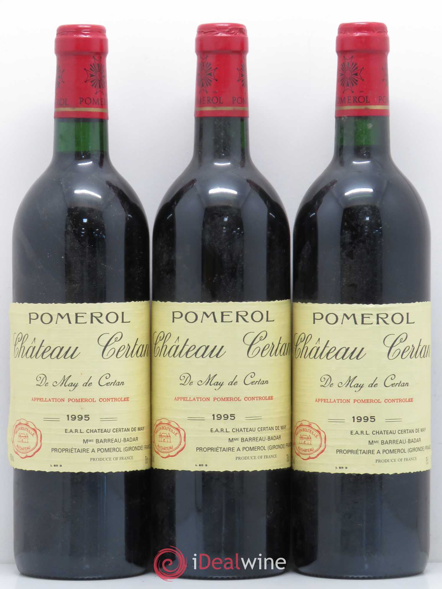 Château Certan de May 1995 - Lot de 3 bouteilles - 0