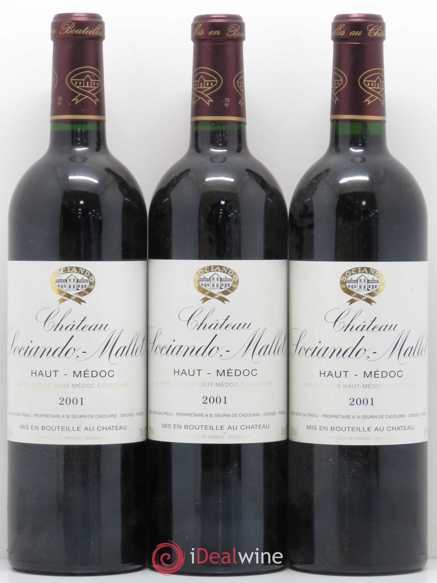 Château Sociando Mallet 2001 - Lot de 6 bouteilles - 2