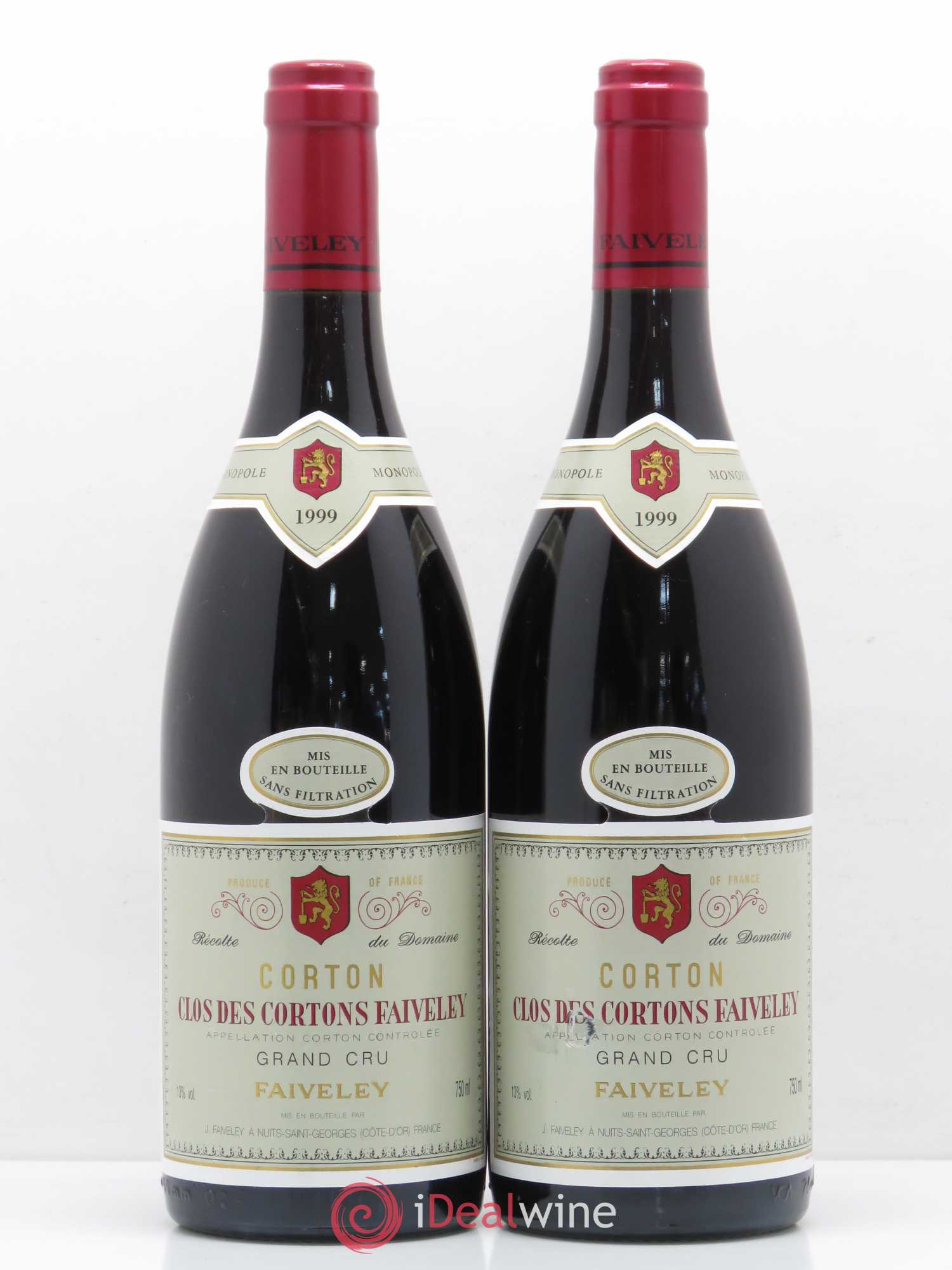 Corton Grand Cru Clos des Cortons Faiveley 1999 - Lot de 2 bouteilles - 0