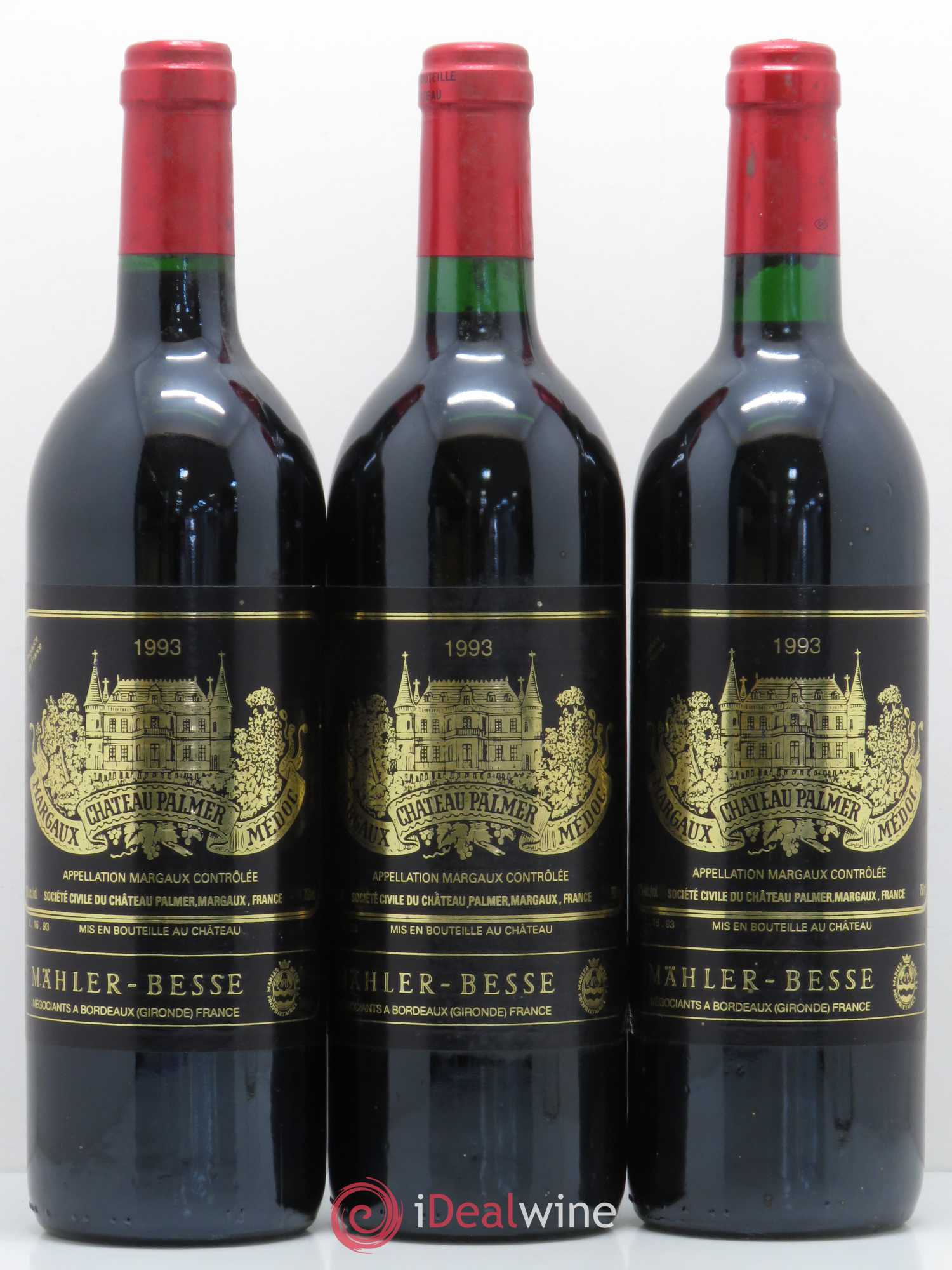 Château Palmer 3ème Grand Cru Classé 1993 - Lot de 3 bouteilles - 0