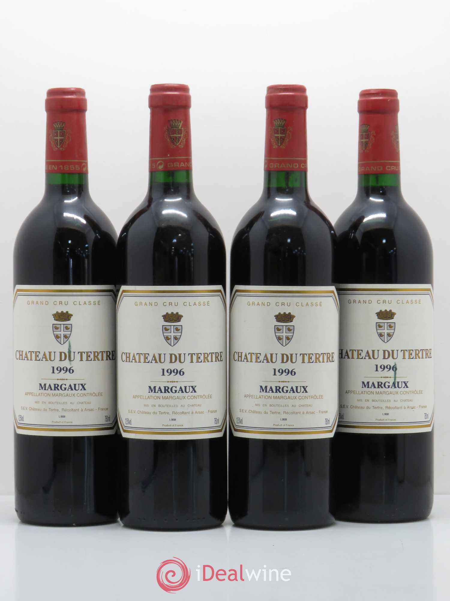 Château du Tertre 5ème Grand Cru Classé 1996 - Lot de 4 bouteilles - 0