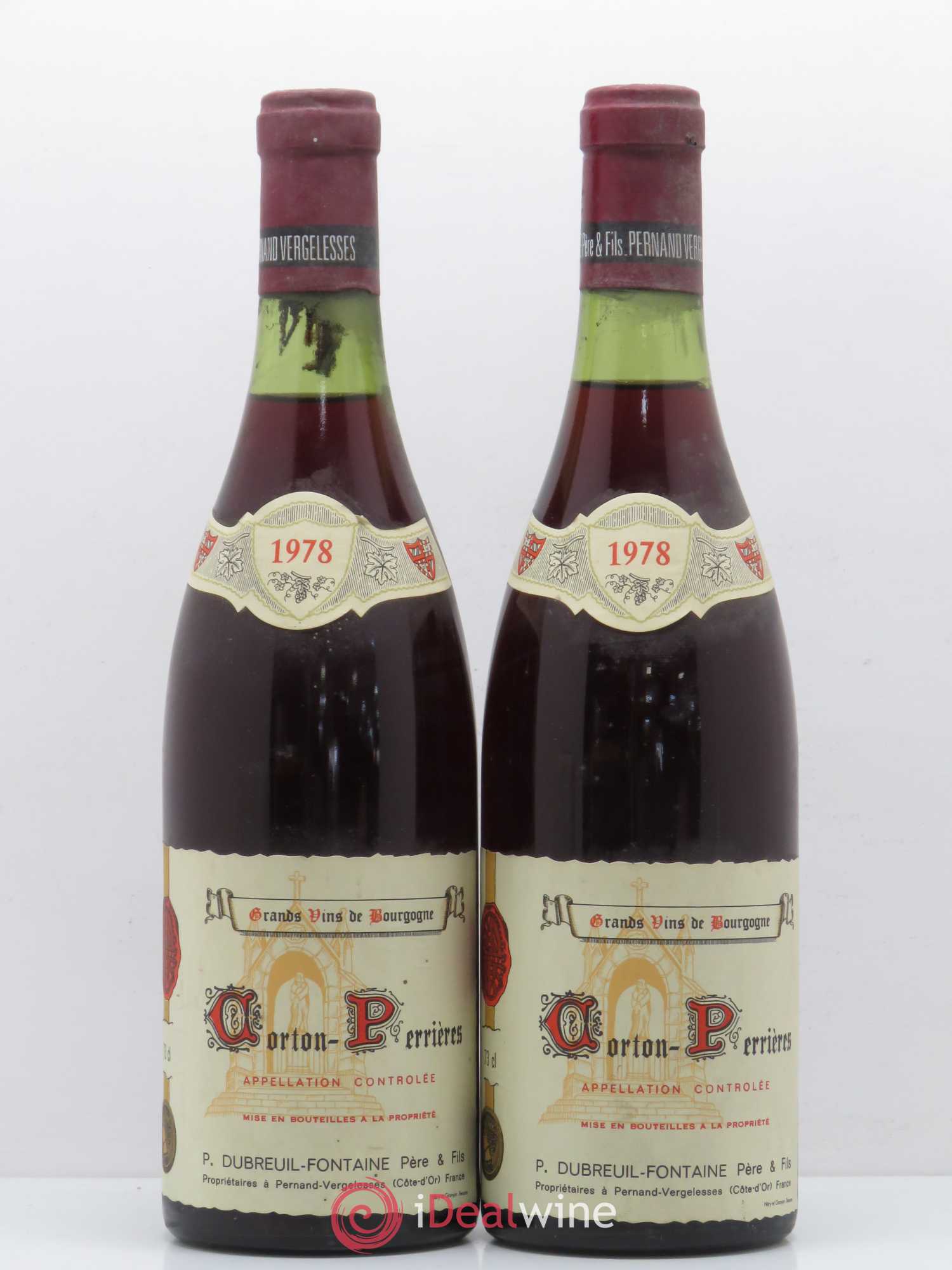 Corton Grand Cru Perrieres Dubreuil Fontaine 1978 - Lot de 2 bouteilles - 0
