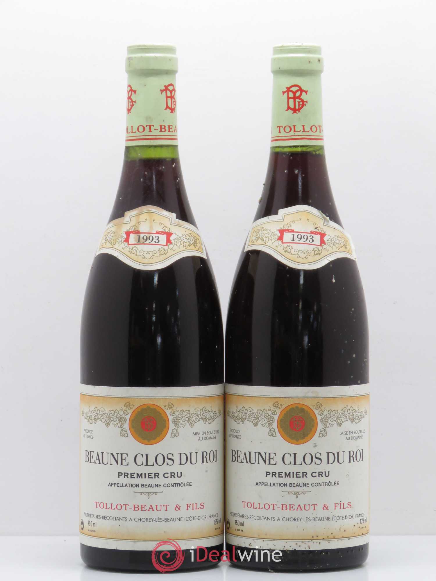 Beaune 1er Cru Clos du Roi Tollot Beaut 1993 - Posten von 2 Flaschen - 0