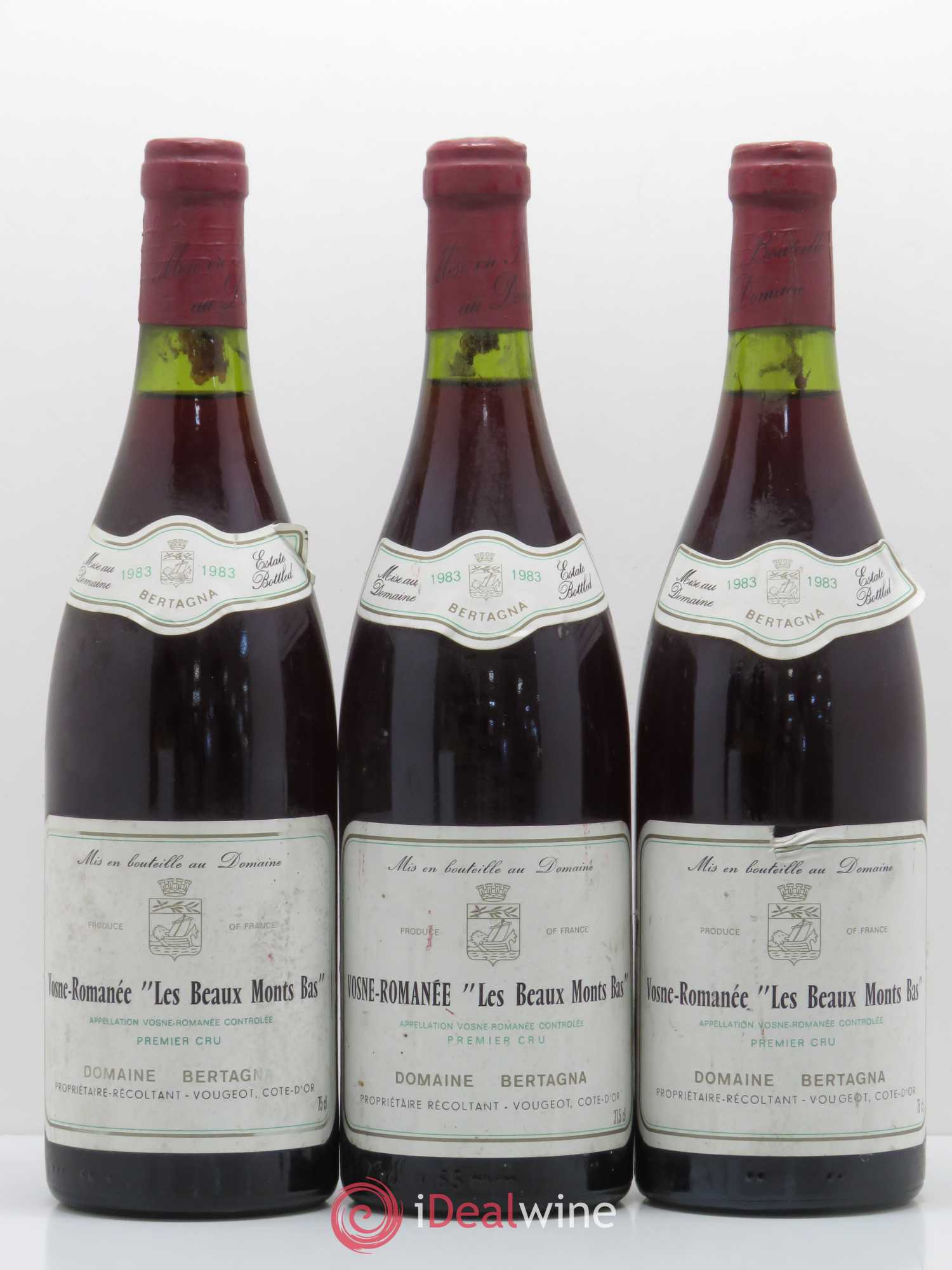 Vosne-Romanée 1er Cru Les Beaux-Monts Bertagna 1983 - Lot de 3 bouteilles - 0