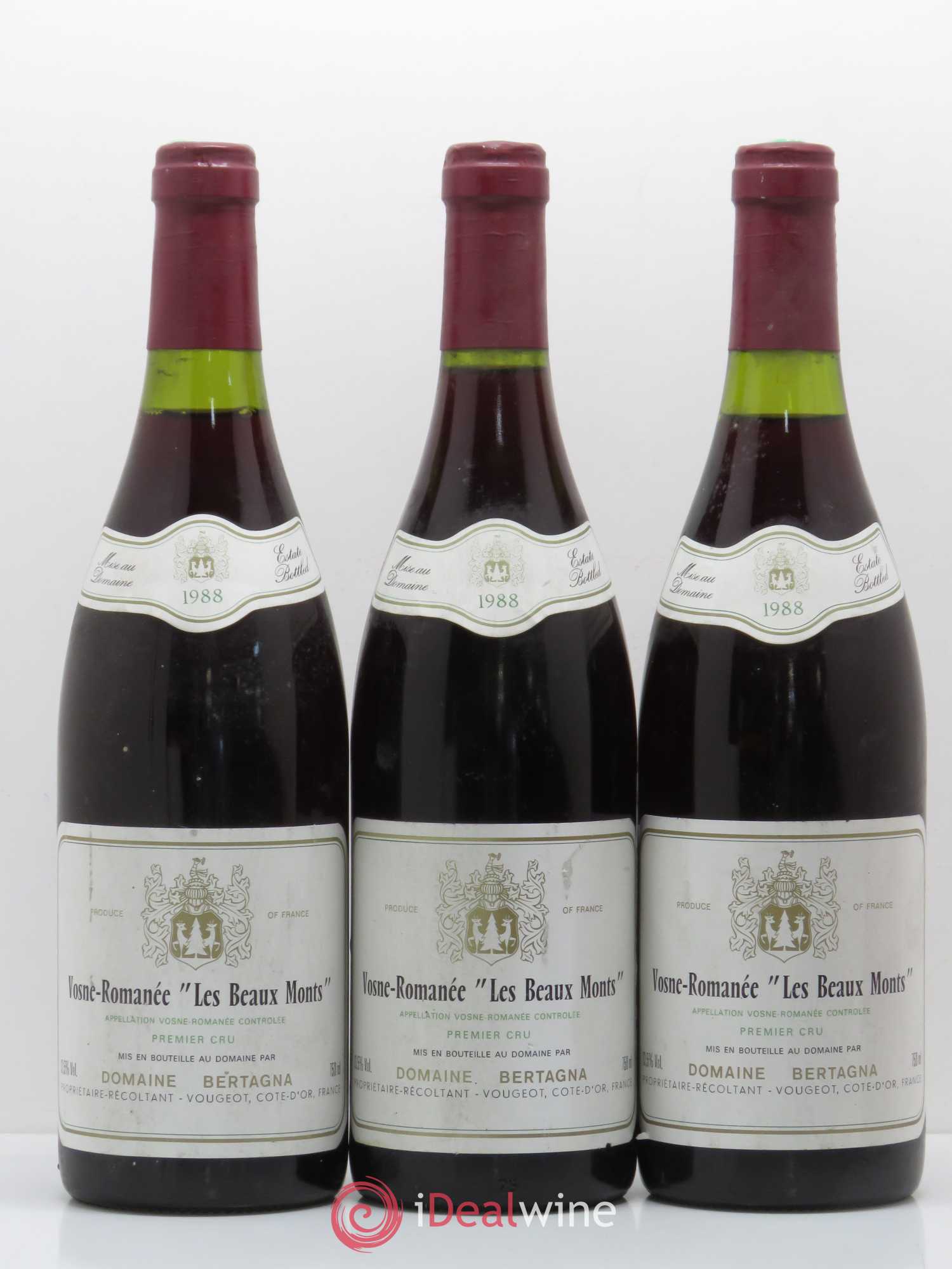 Vosne-Romanée 1er Cru Les Beaux-Monts Bertagna 1988 - Lot de 3 bouteilles - 0