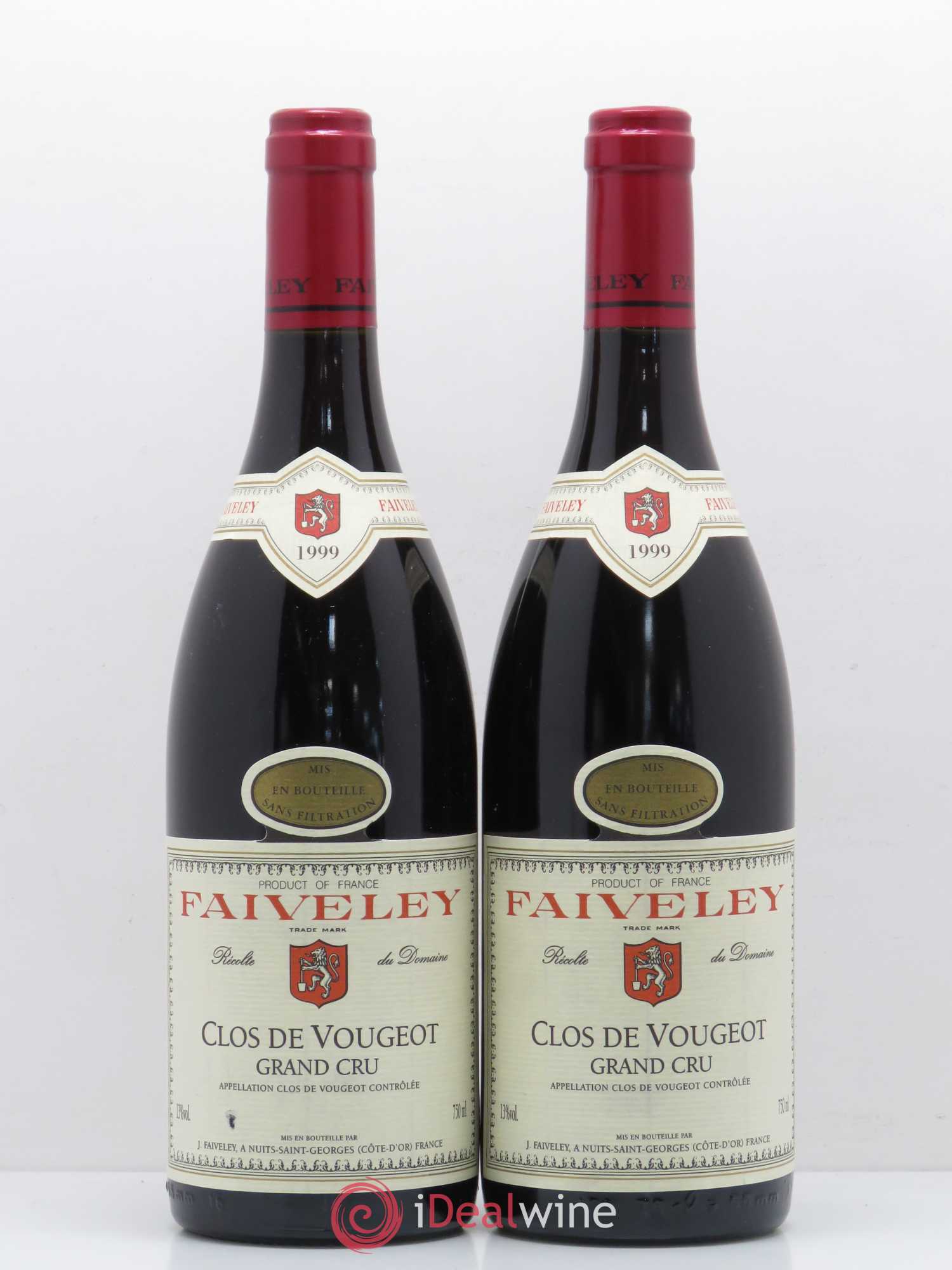 Clos de Vougeot Grand Cru Faiveley 1999 - Lot de 2 bouteilles - 0