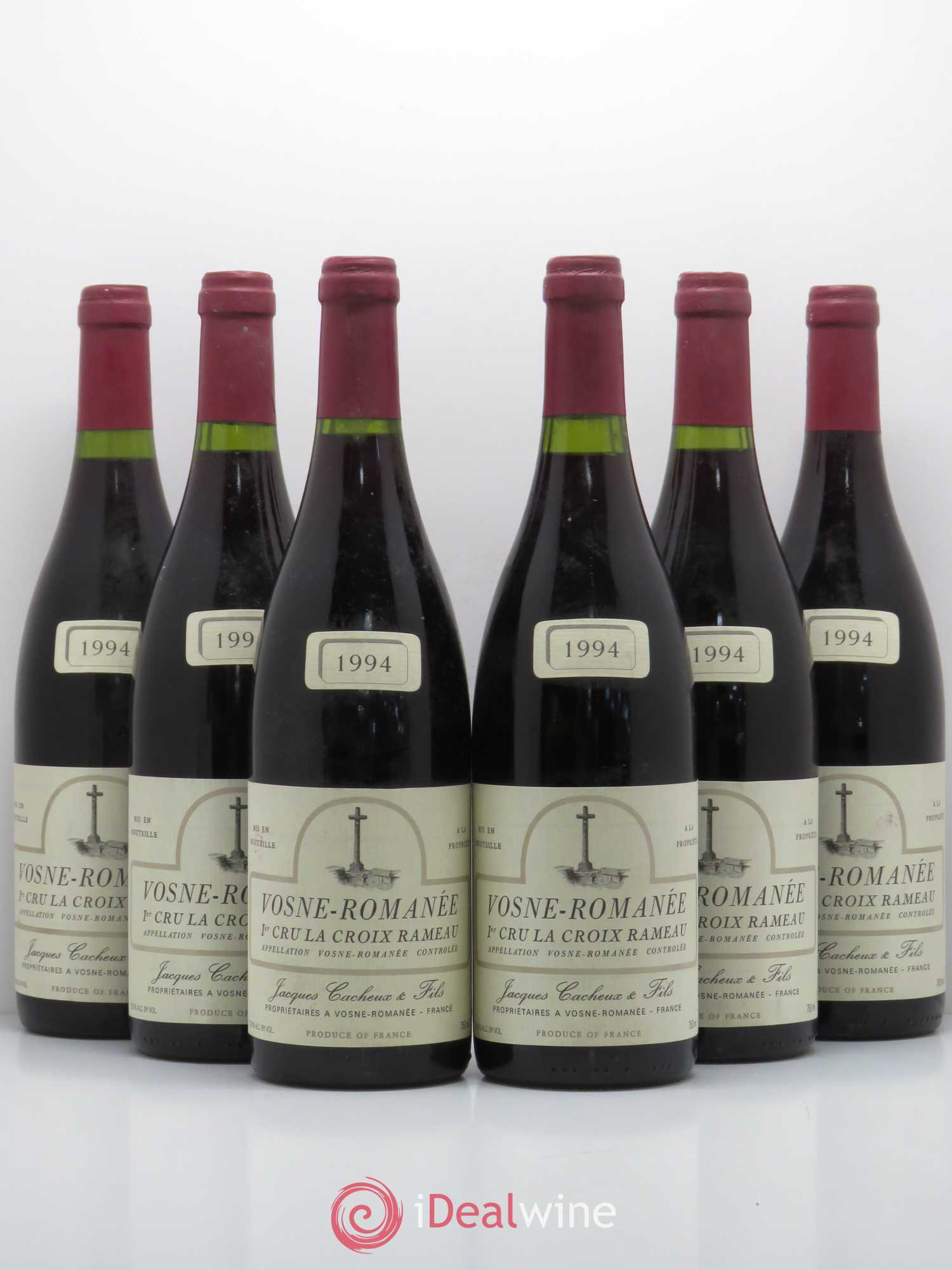 Vosne-Romanée 1er Cru La Croix Rameau Jacques Cacheux 1994 - Lot de 6 bouteilles - 0