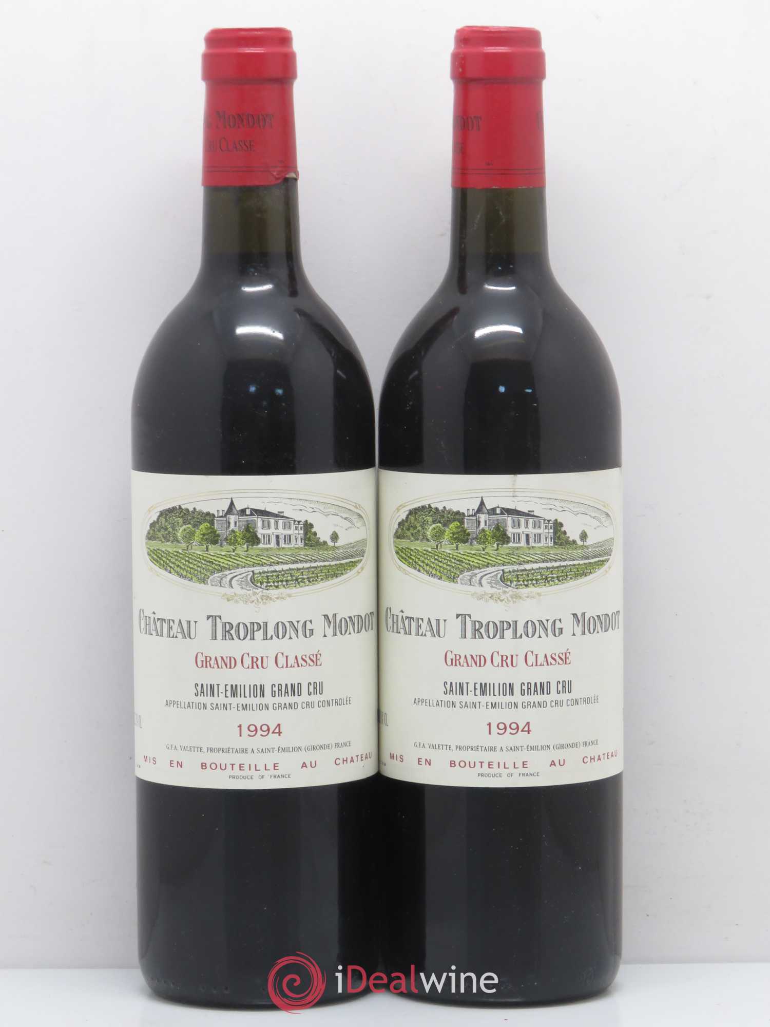 Château Troplong Mondot 1er Grand Cru Classé B 1994 - Lot de 2 bouteilles - 0