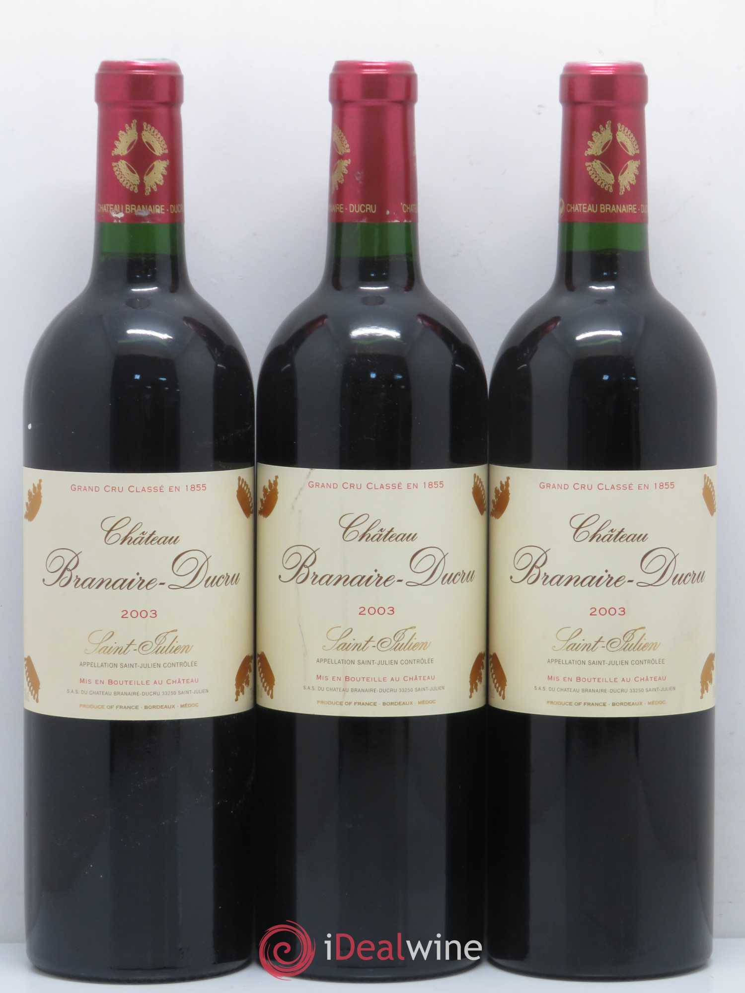 Château Branaire Ducru 4ème Grand Cru Classé 2003 - Lot de 6 bouteilles - 1