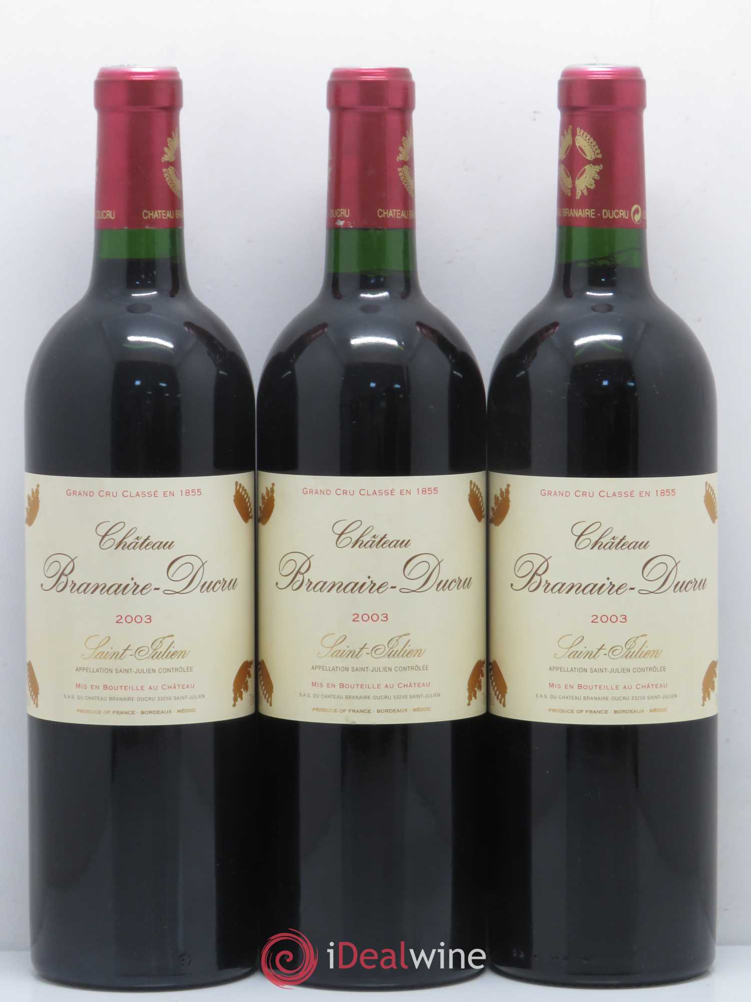 Château Branaire Ducru 4ème Grand Cru Classé 2003 - Lot de 6 bouteilles - 2