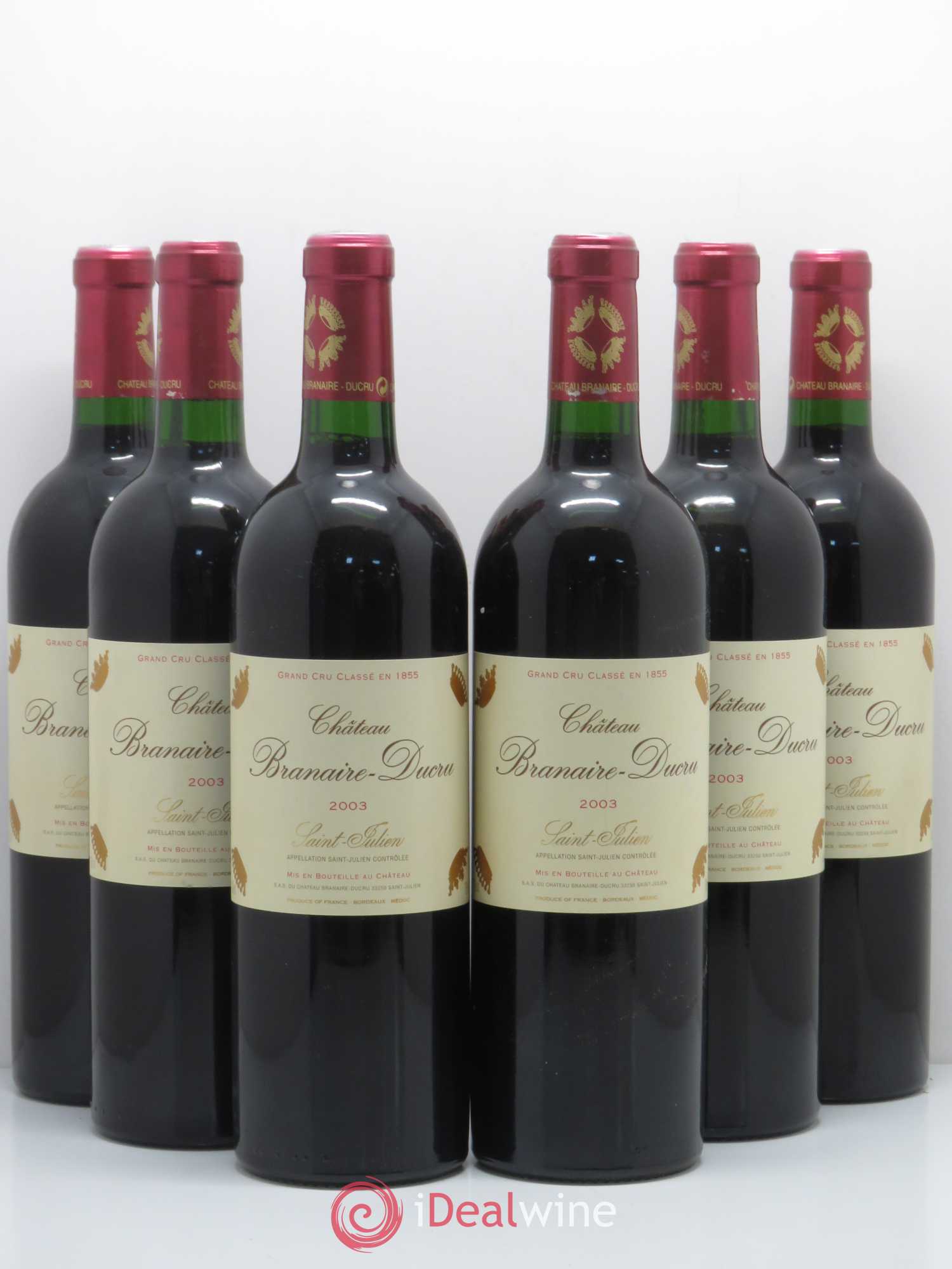 Château Branaire Ducru 4ème Grand Cru Classé 2003 - Lot de 6 bouteilles - 0