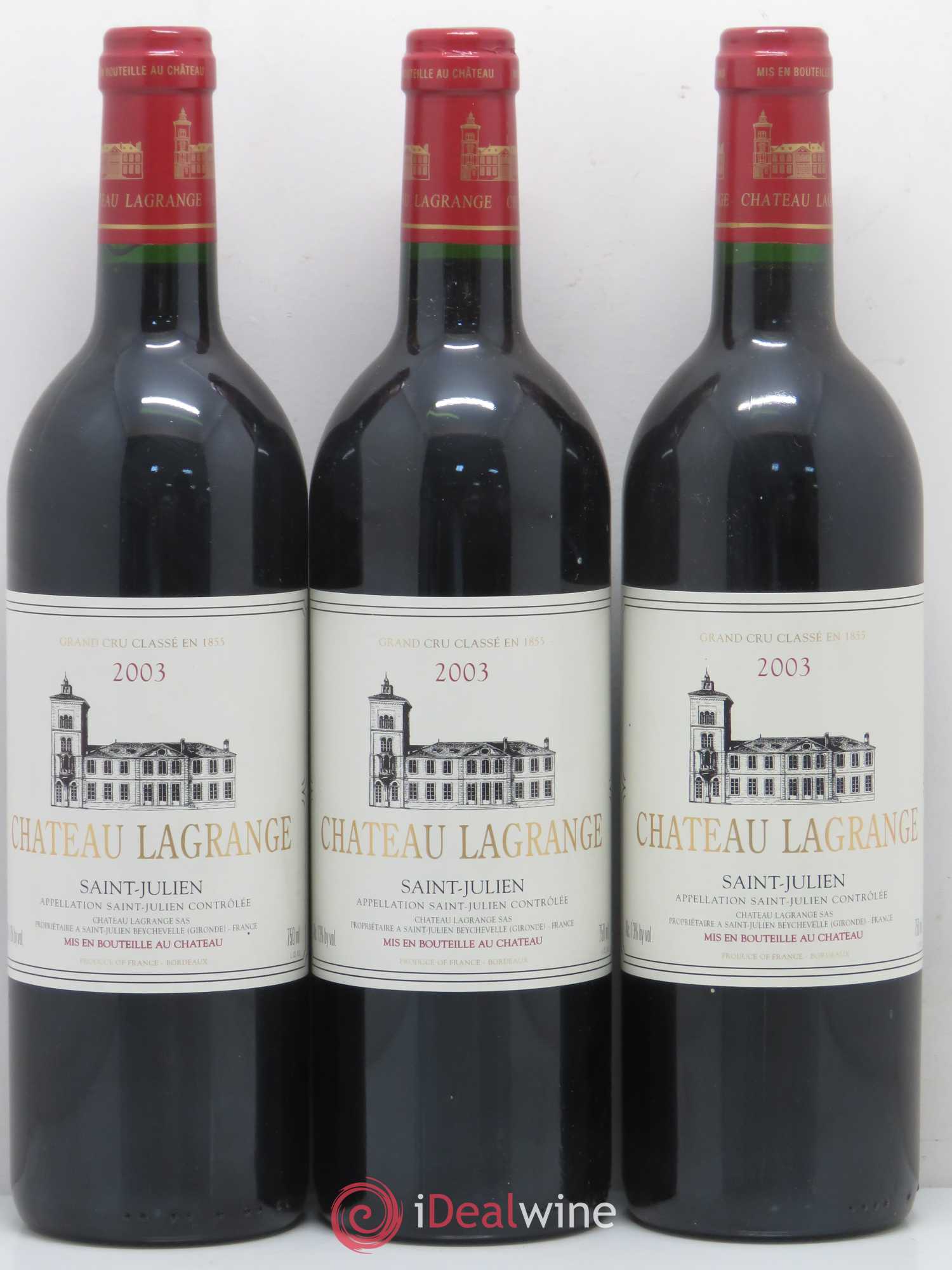 Château Lagrange 3ème Grand Cru Classé 2003 - Lot de 3 bouteilles - 0