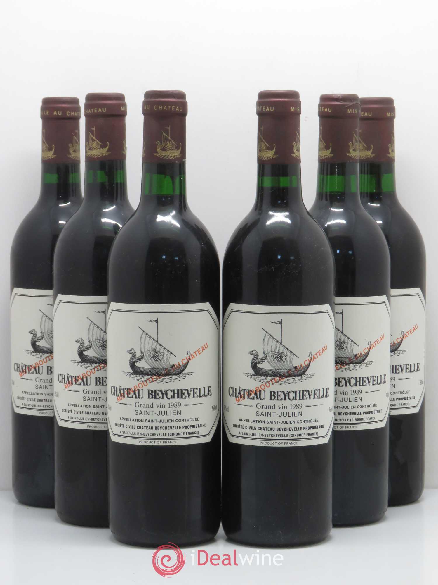 Château Beychevelle 4ème Grand Cru Classé 1989 - Lot de 6 bouteilles - 0