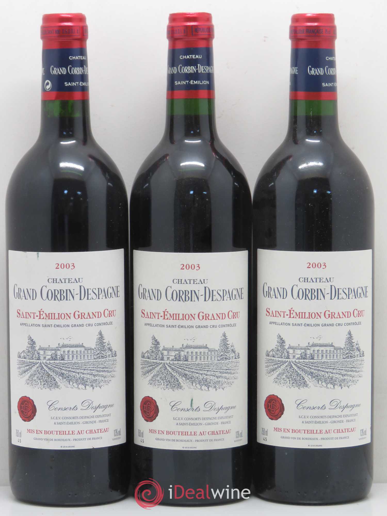 Château Grand Corbin Grand Cru Classé Despagne 2003 - Lot de 6 bouteilles - 2