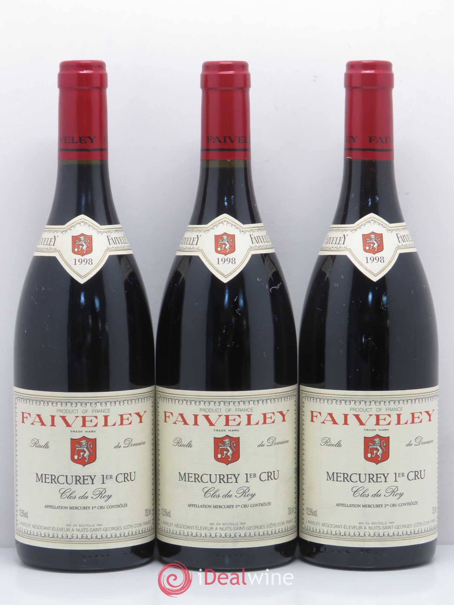 Mercurey 1er Cru Clos du roi Faiveley 1998 - Posten von 3 Flaschen - 0