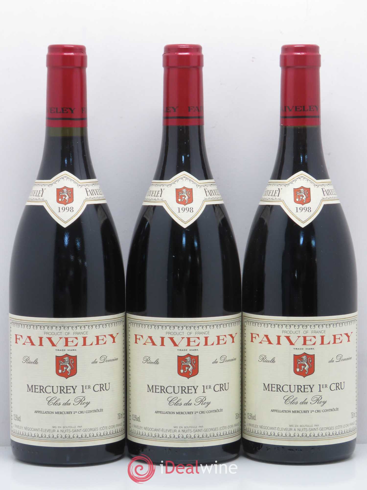 Mercurey 1er Cru Clos du roi Faiveley 1998 - Posten von 3 Flaschen - 0