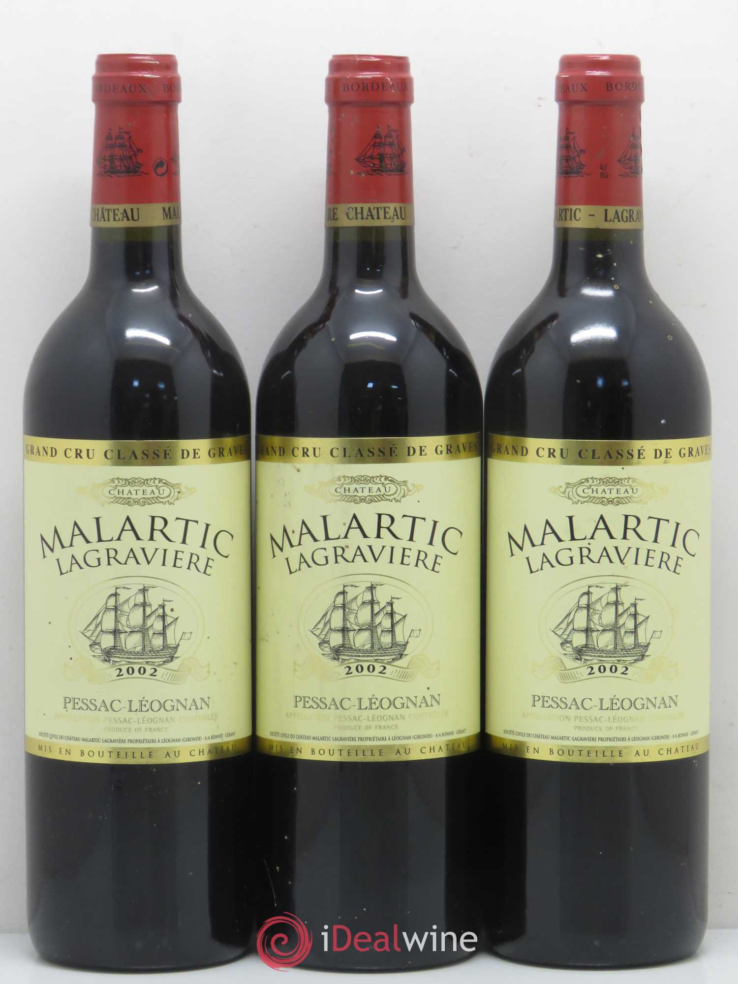 Château Malartic-Lagravière Cru Classé de Graves 2002 - Lot de 5 bouteilles - 1