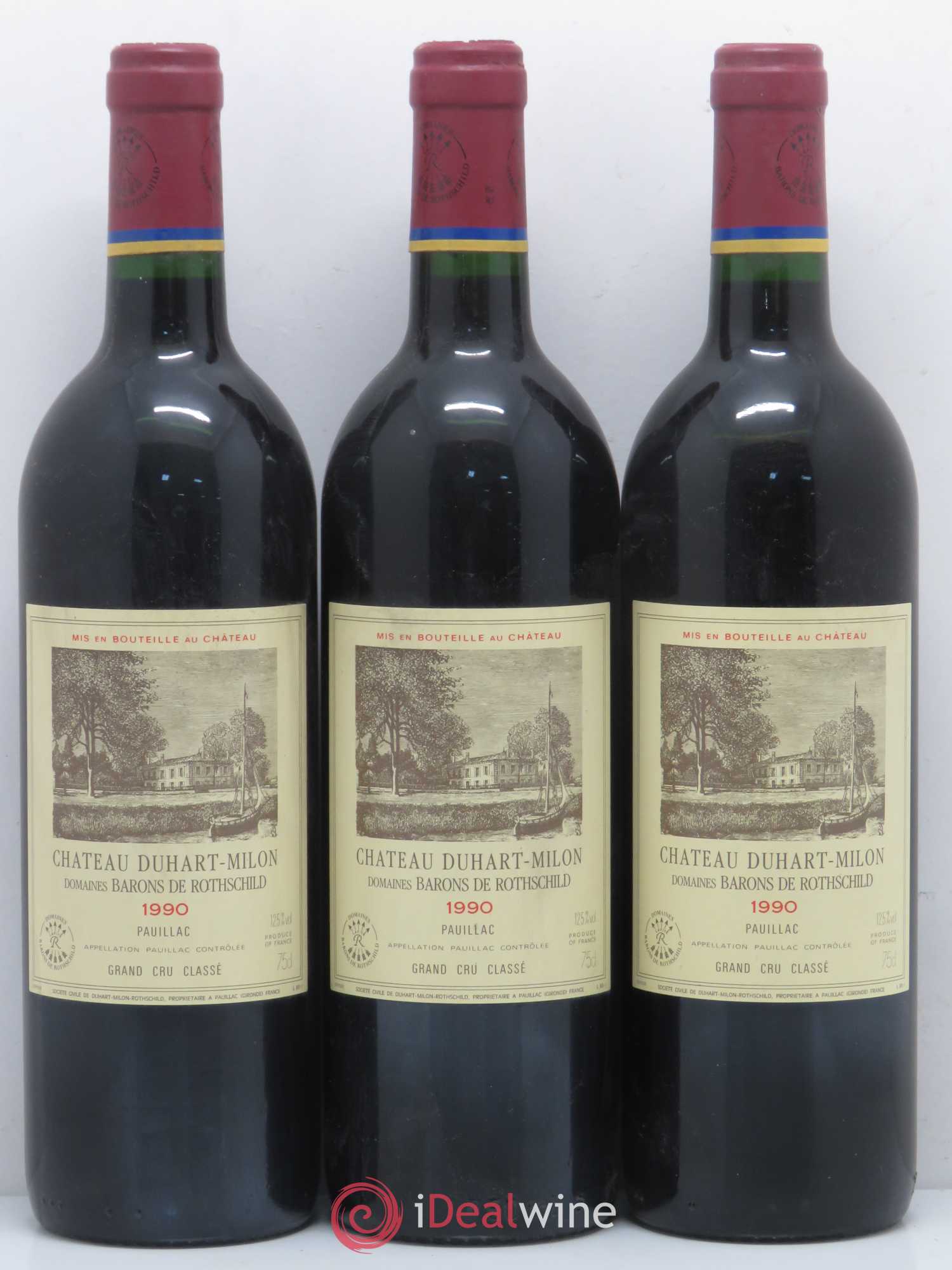 Château Duhart-Milon 4ème Grand Cru Classé 1990 - Lot de 3 bouteilles - 0
