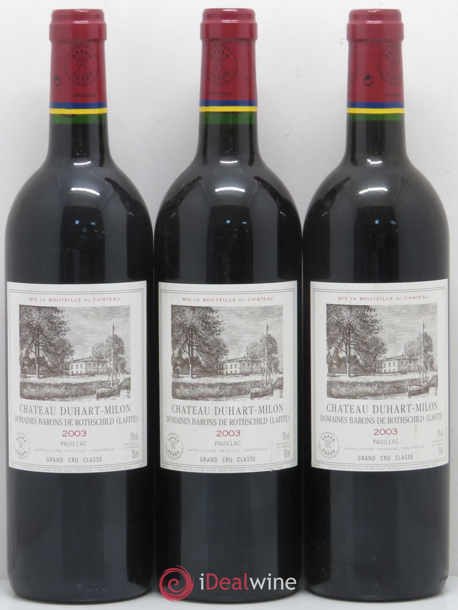 Château Duhart-Milon 4ème Grand Cru Classé 2003 - Lot de 3 bouteilles - 0